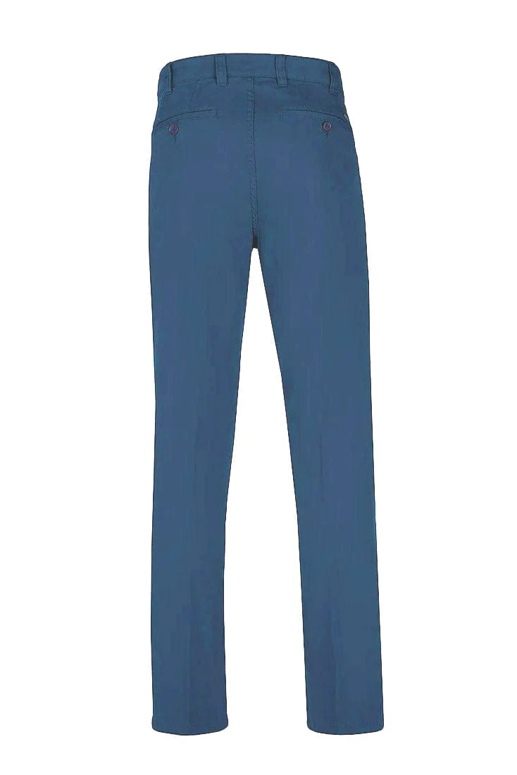 London Cotton Stretch Chinos - Mid Blue - Image 2