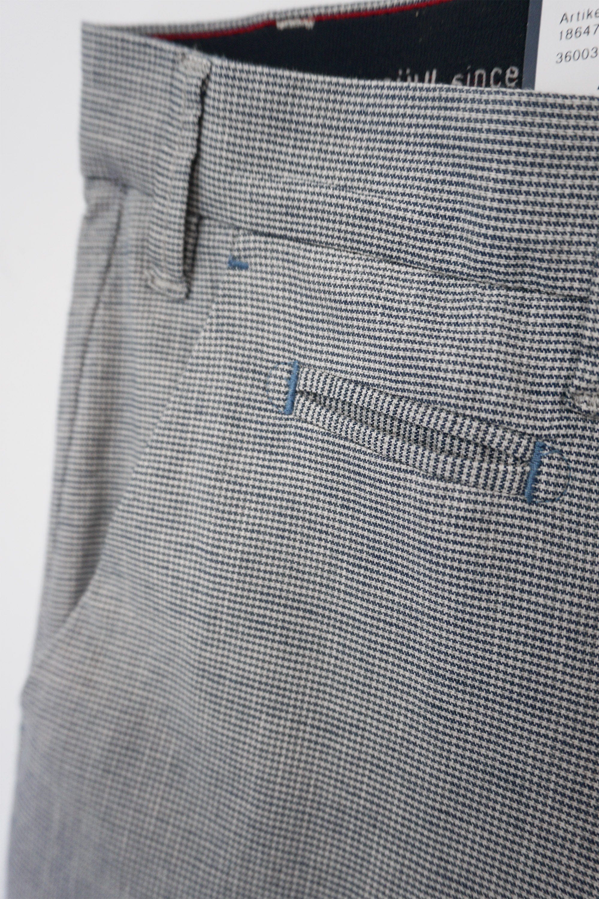 Norwich Cotton Linen Stretch Trousers - Blue - Image 2