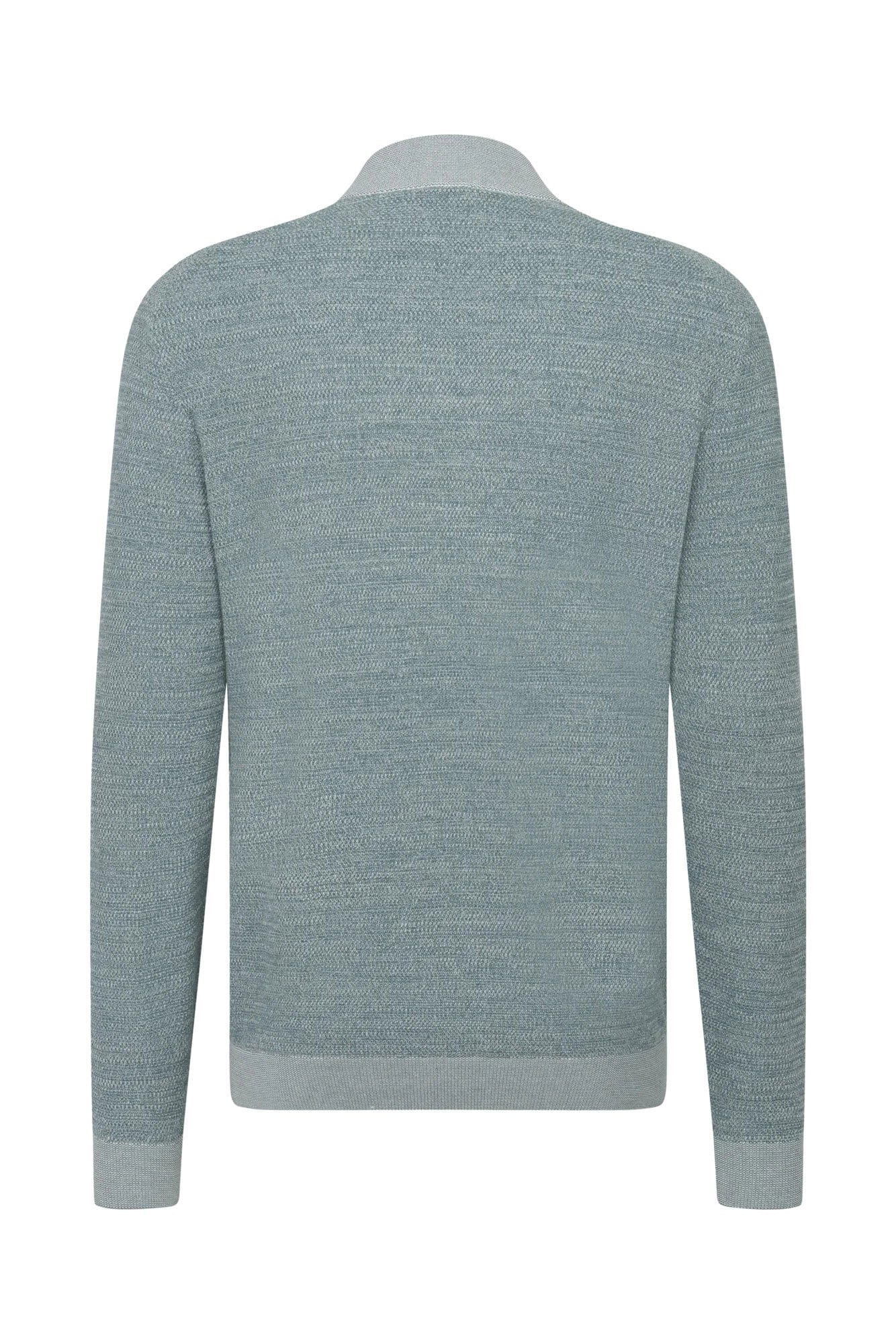 Quarter Zip Two-Tone Jumper - Green - Image 2