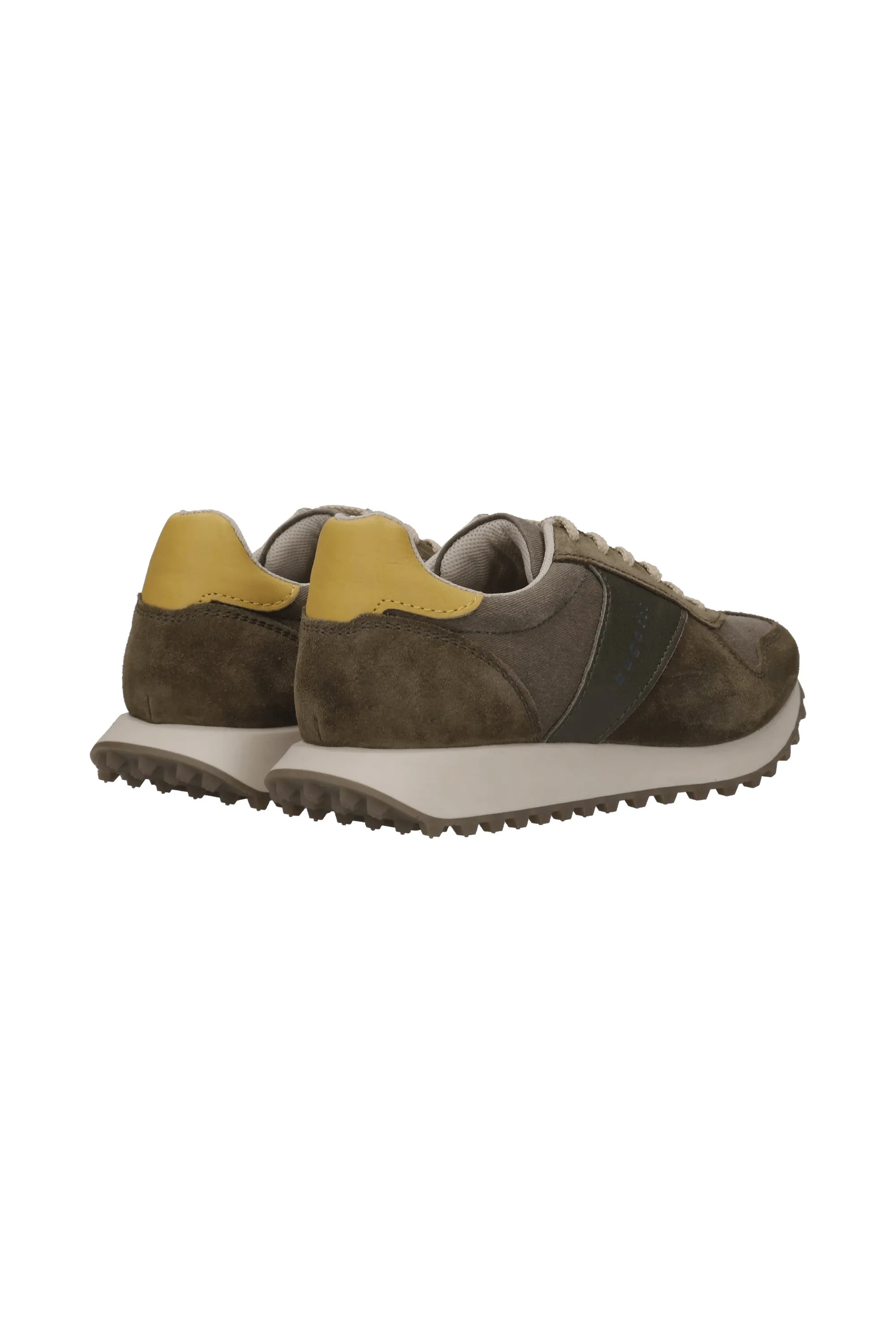 Suede/Leather Trainers - Dark Green - Image 6