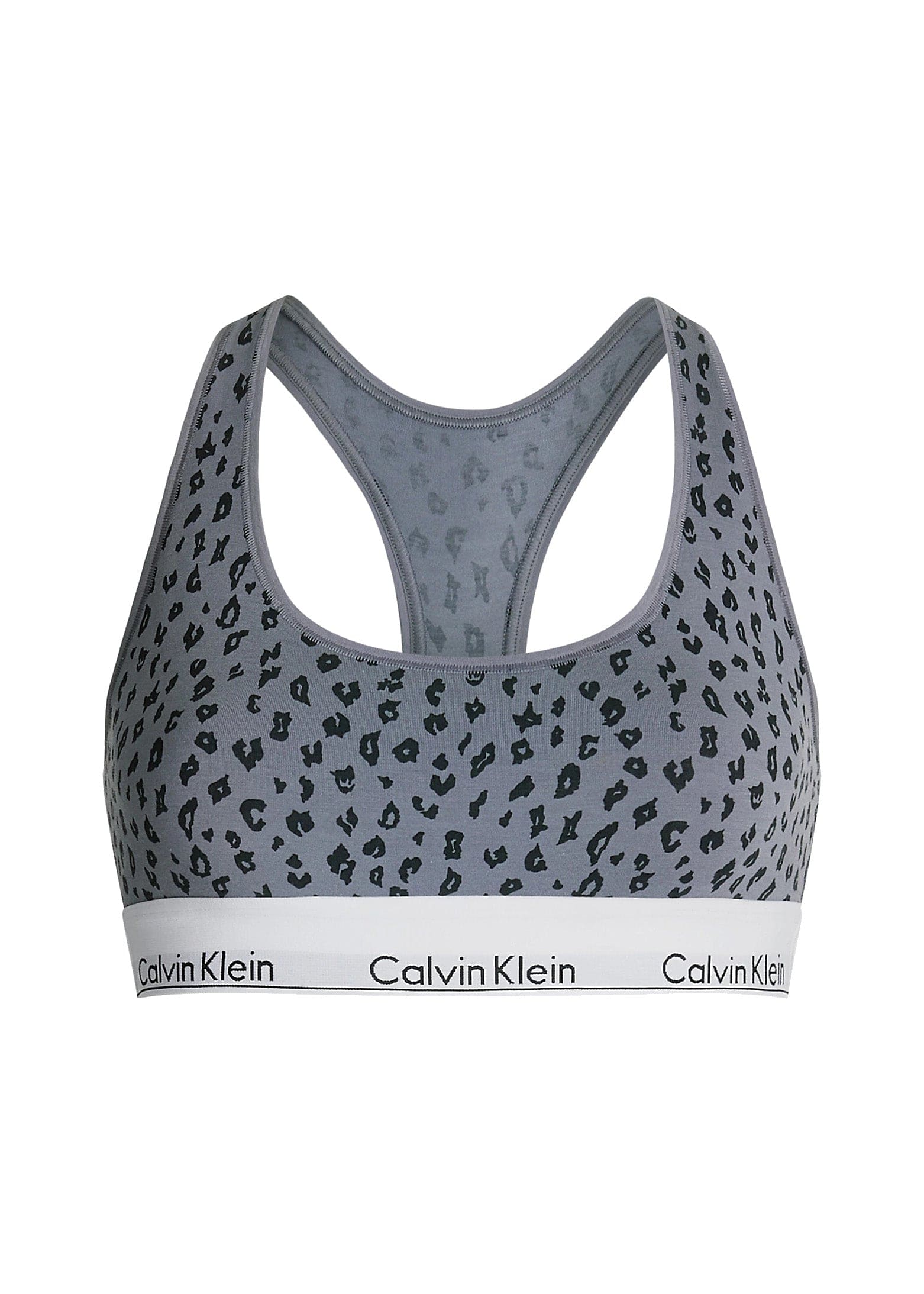 Modern Cotton Bralette - Savannah Cheetah/Pewter