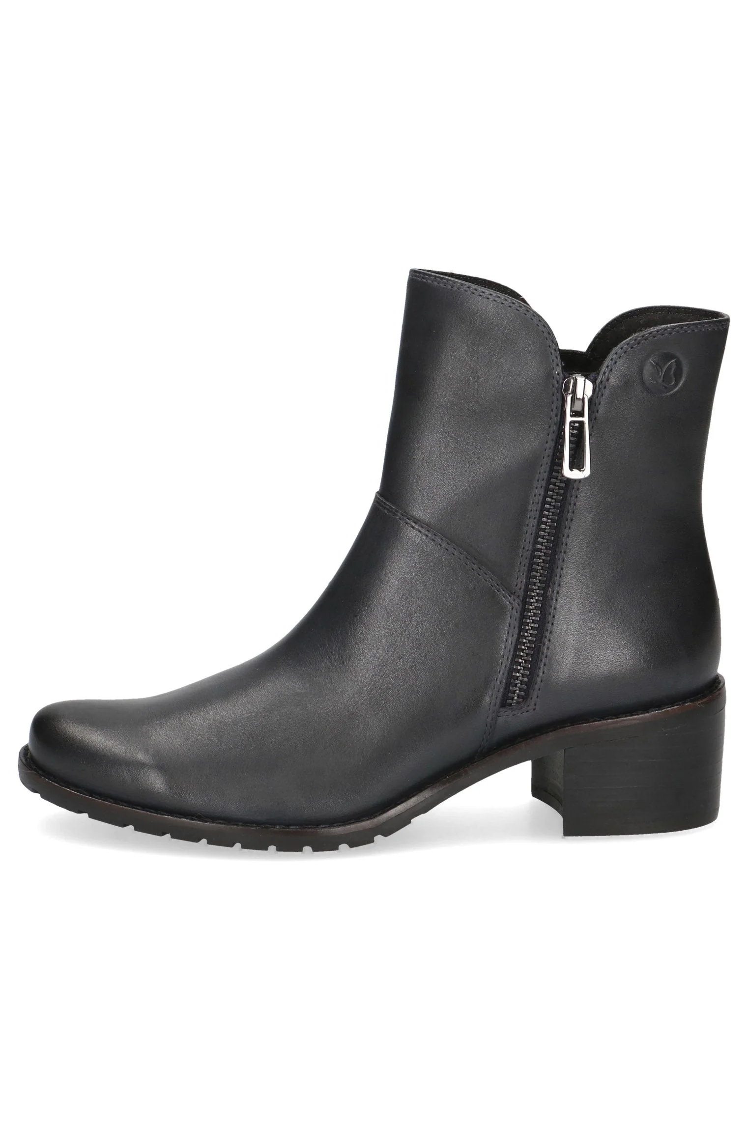 Leather Wide Fit Ankle Boots - Ocean Nappa