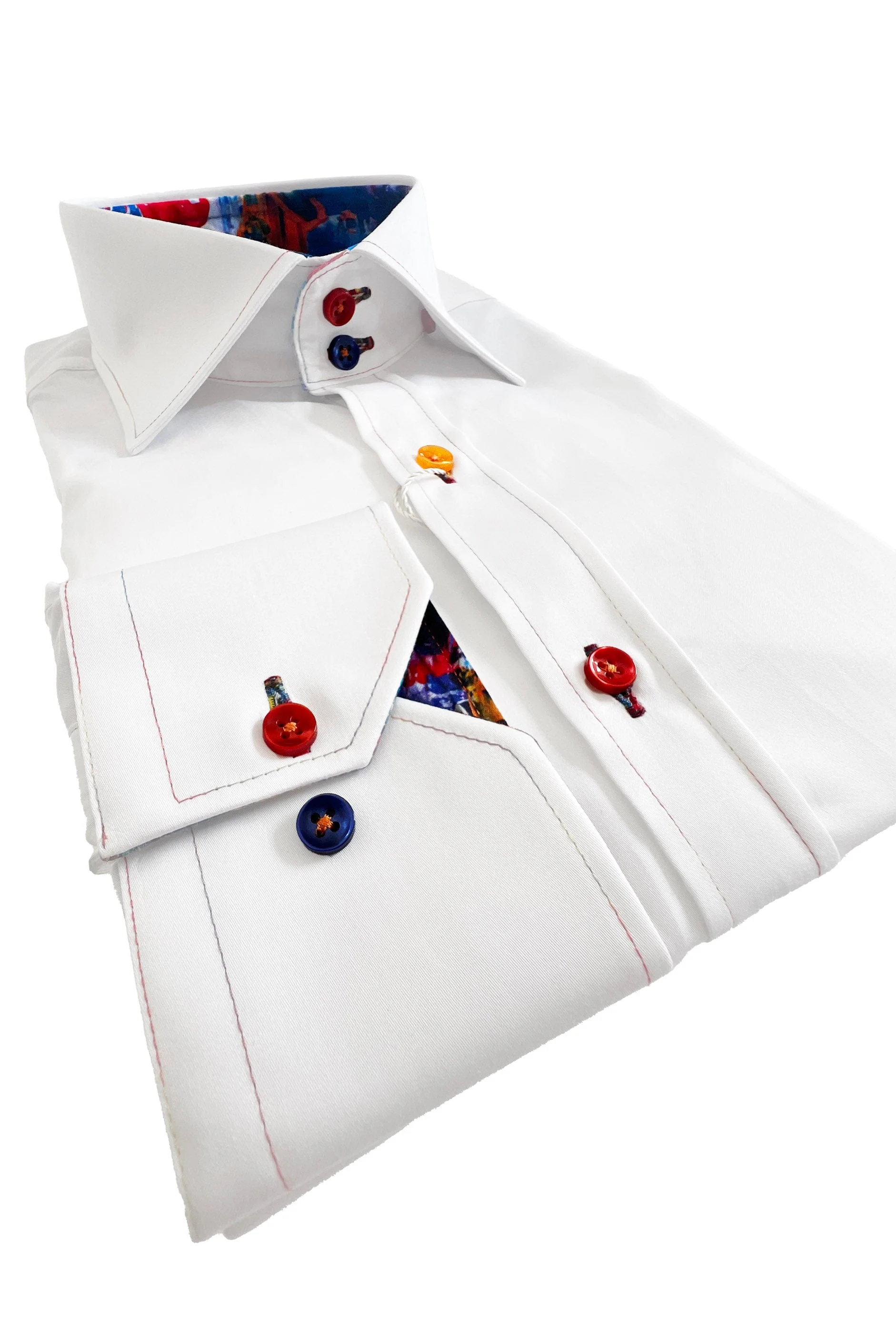 Satin Cotton Plain Shirt - White - Image 2