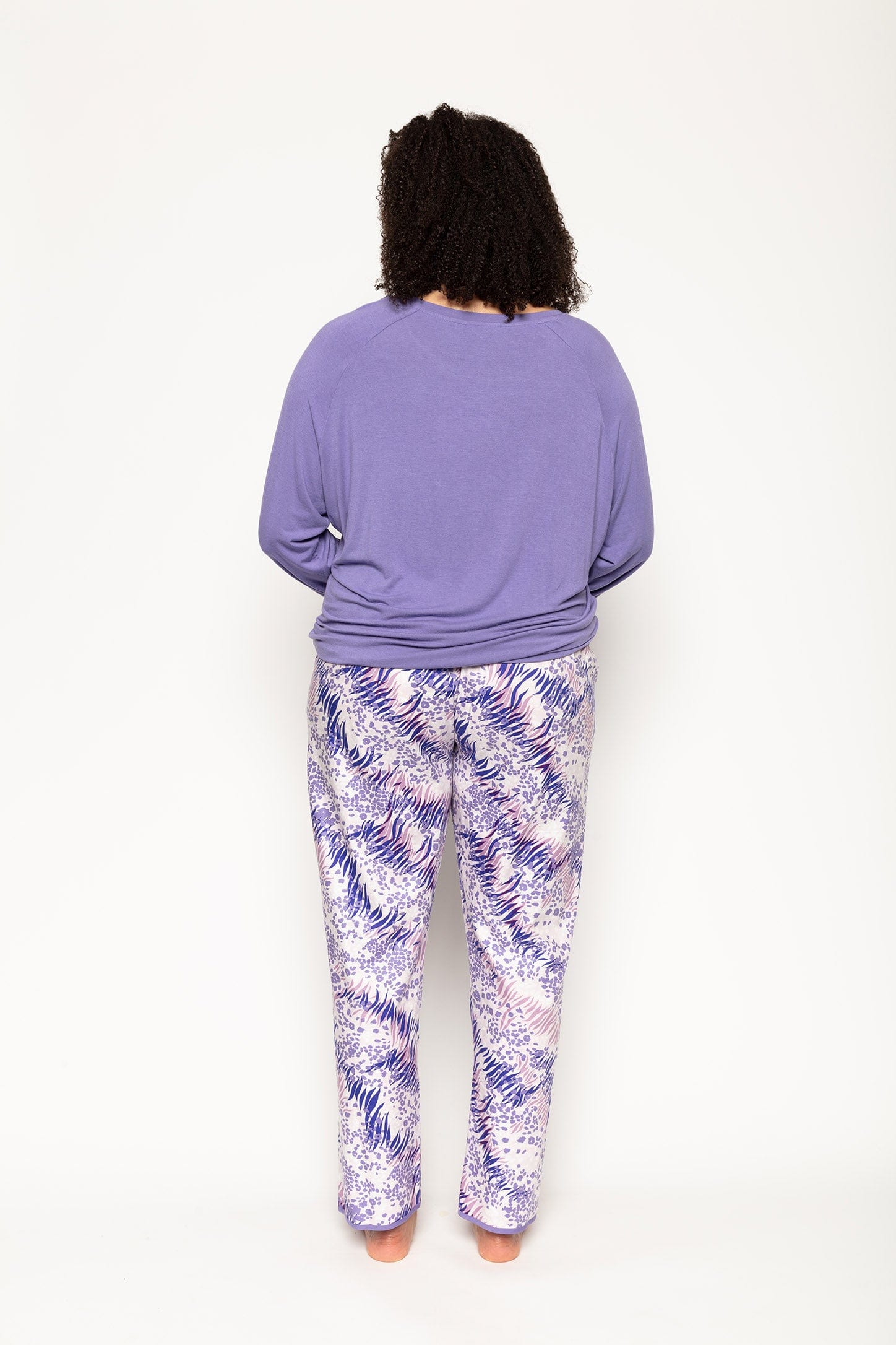Camila Lilac Animal Print Pyjama Trousers - Image 3
