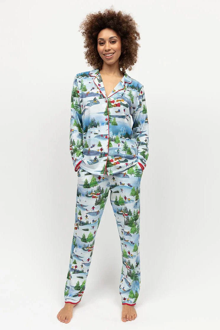 Montana Winterscape Printed Jersey Pyjama Set - Multi - Image 3