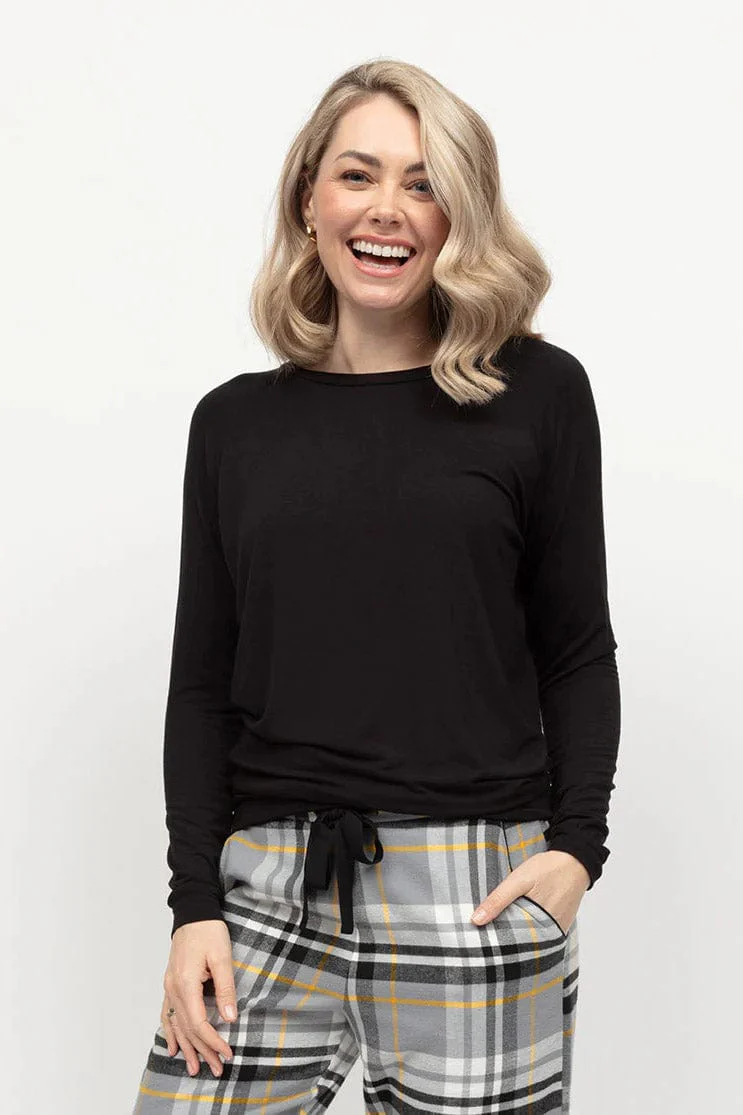Parker Slouch Jersey Pyjama Top -  Black - Image 3