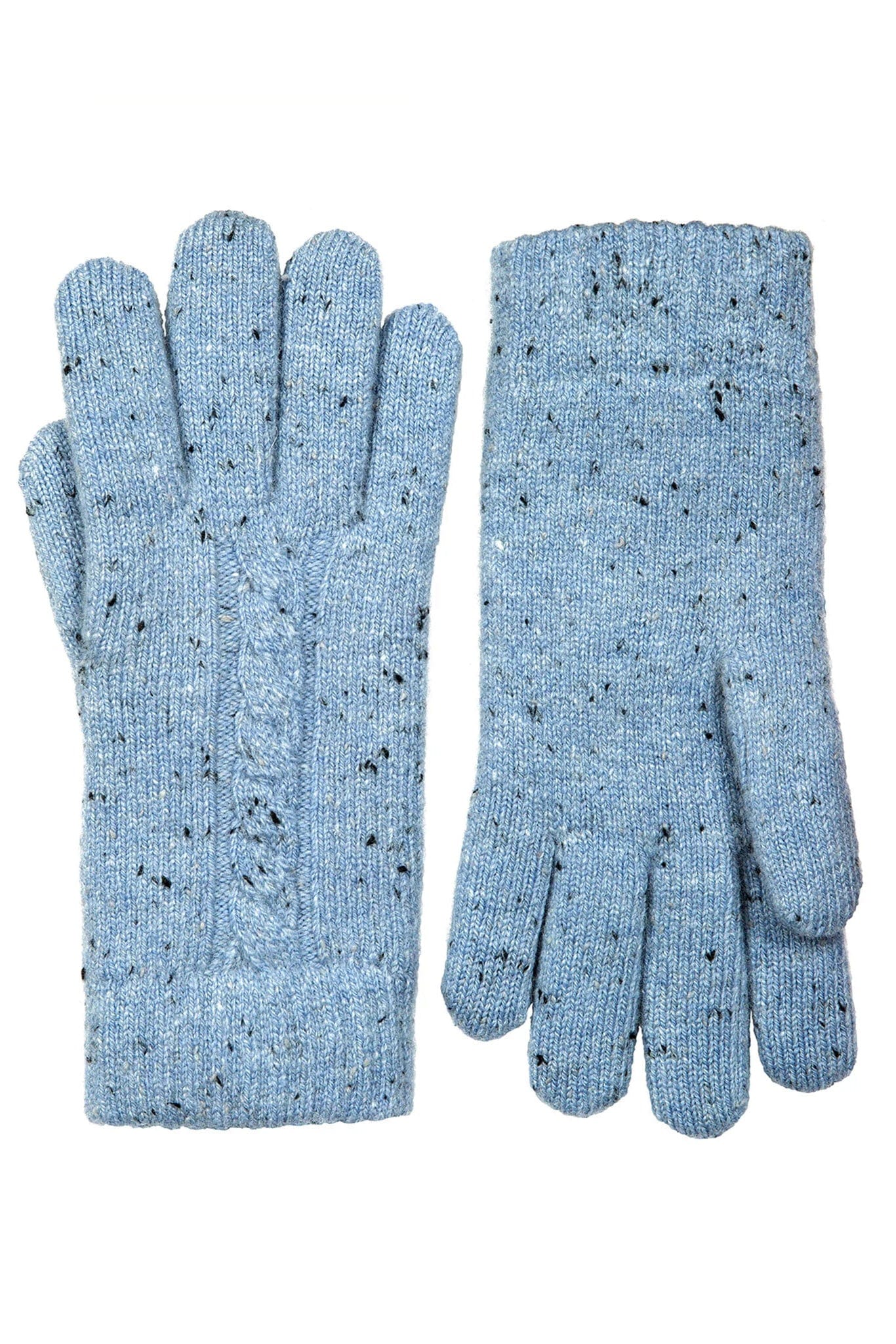 Cable Knit Marl Gloves - Cornflower - Image 2