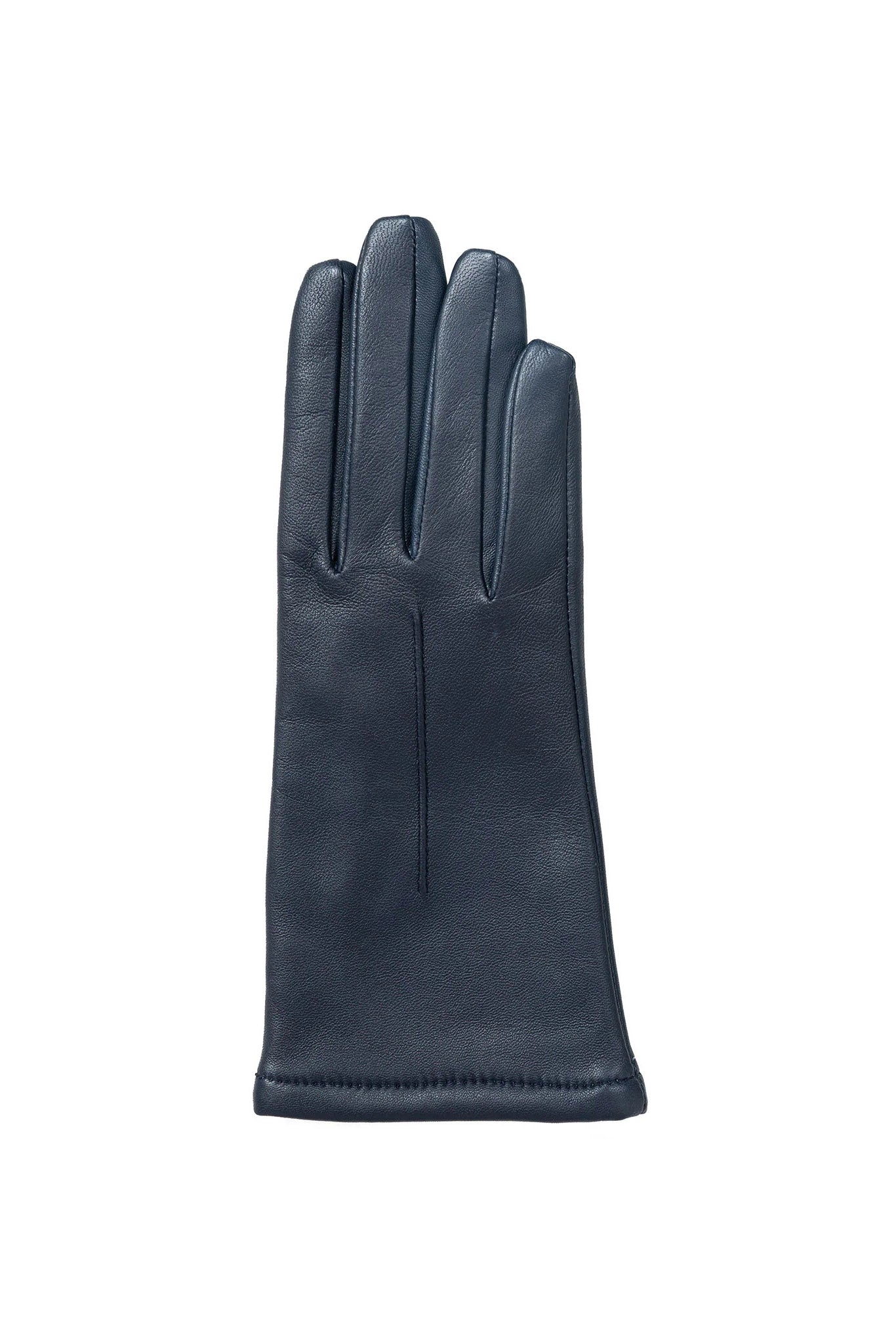 Single Point Lined Leather Gloves - Navy - Image 3