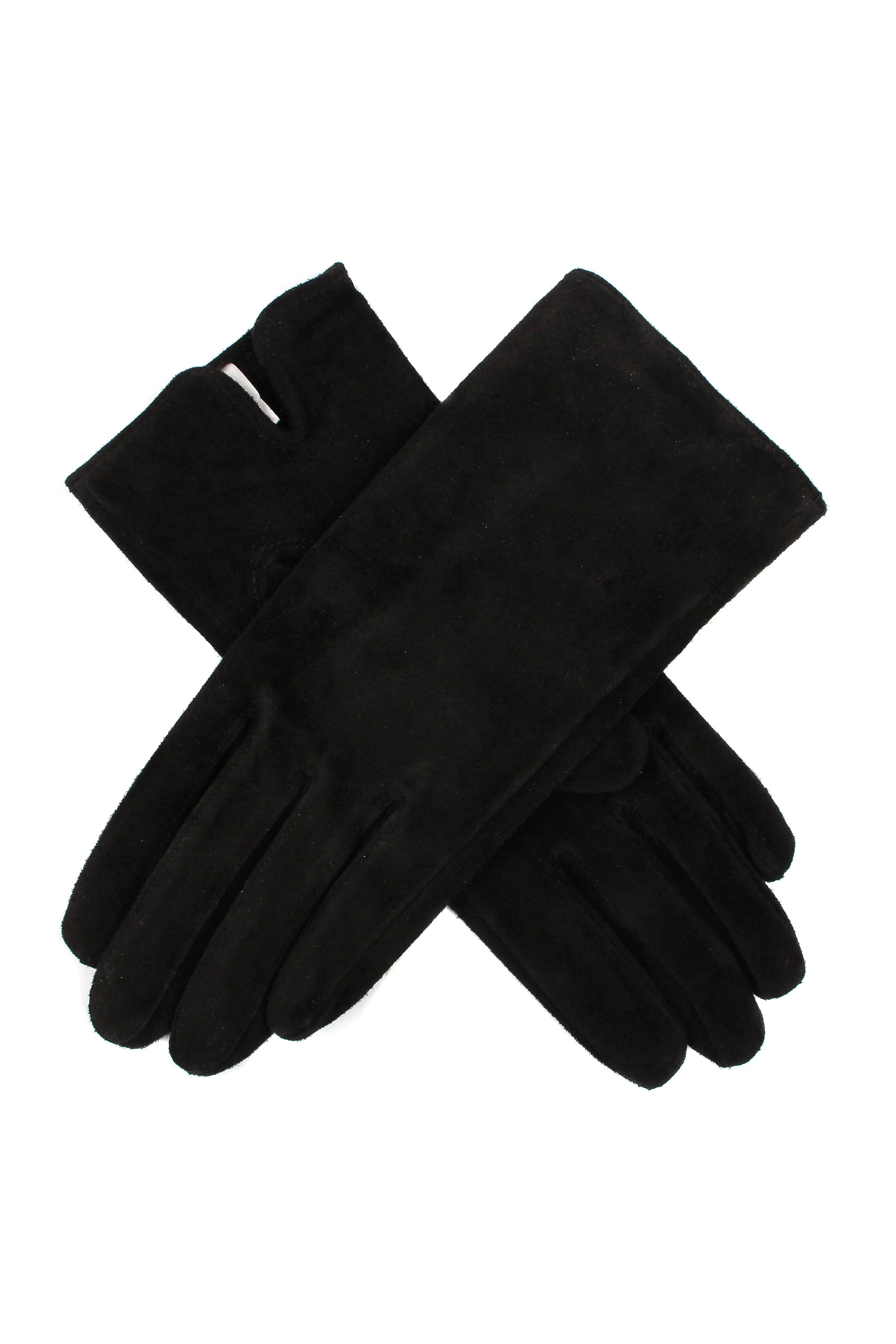 Womens Emily Plain Suede Gloves - Black