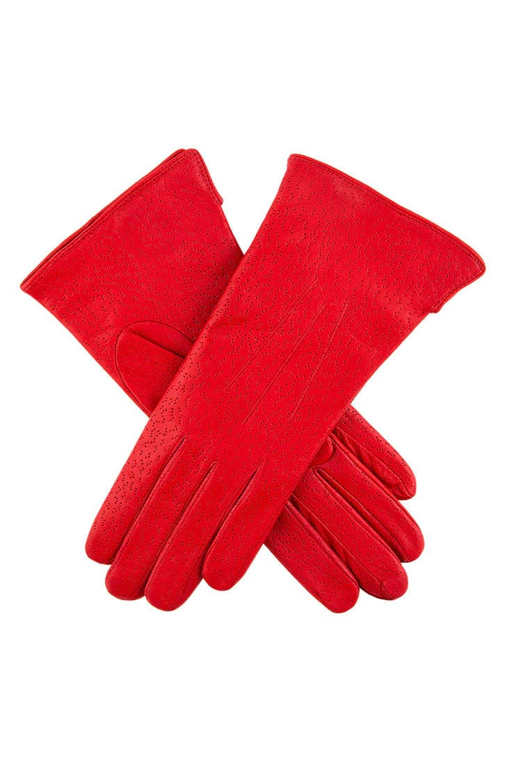 Womens Jessica Imipec Leather Gloves - Berry