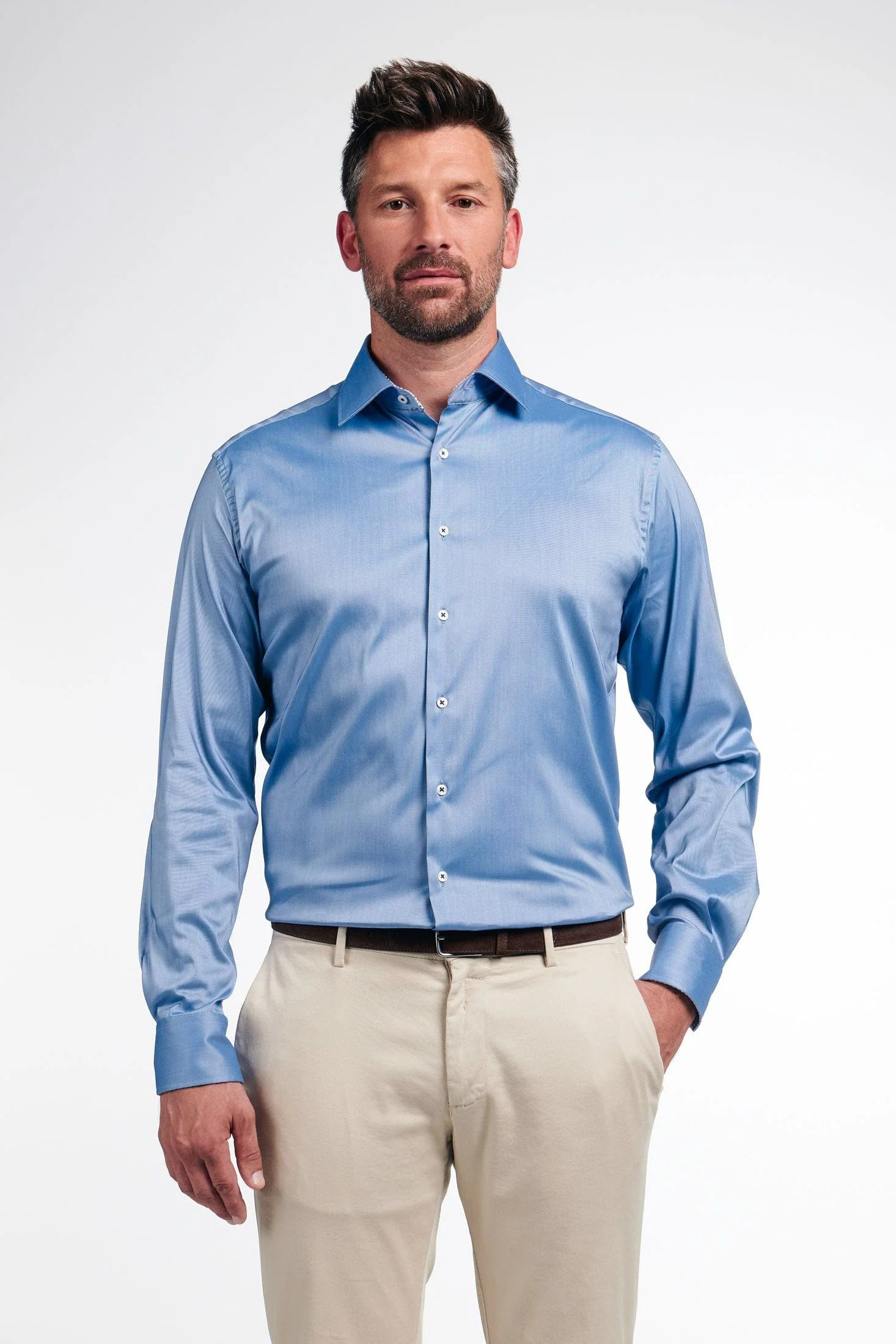 Modern Fit Performance Shirt - Mid Blue - Image 2