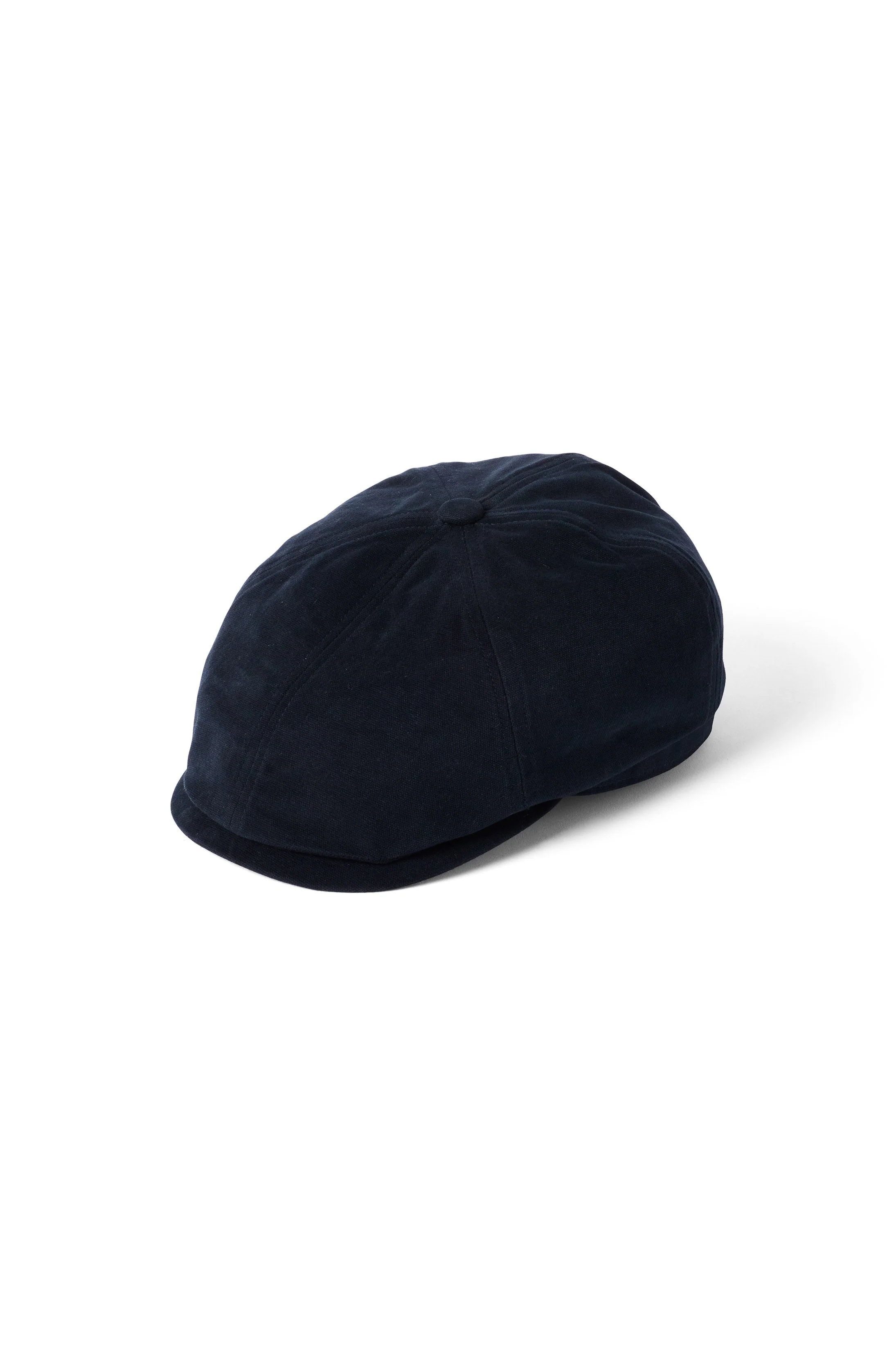 Hudson Cotton Canvas Newsboy Cap - Navy/Salmon