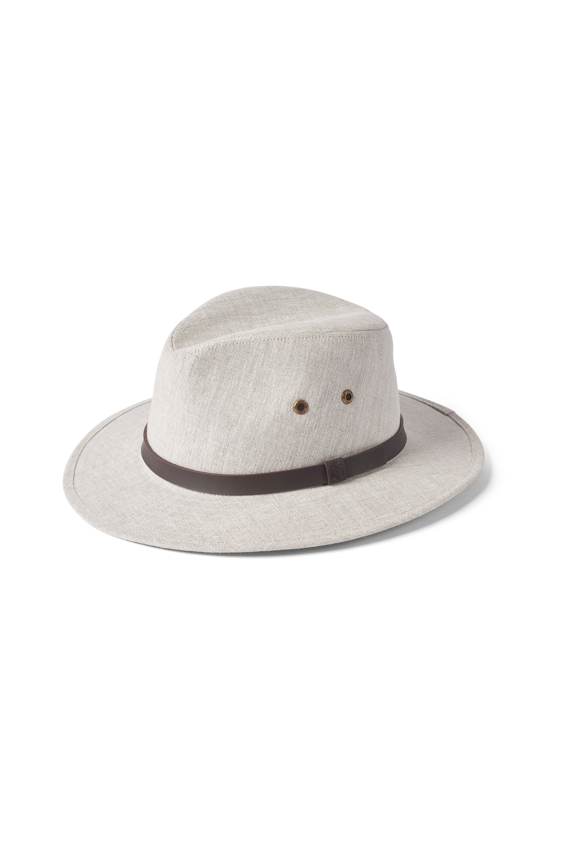 Irish Linen Safari Fedora Hat - Natural