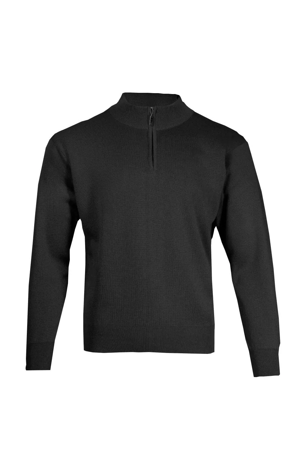 Medium Weight Merino Wool 1/4 Zip Jumper - Black