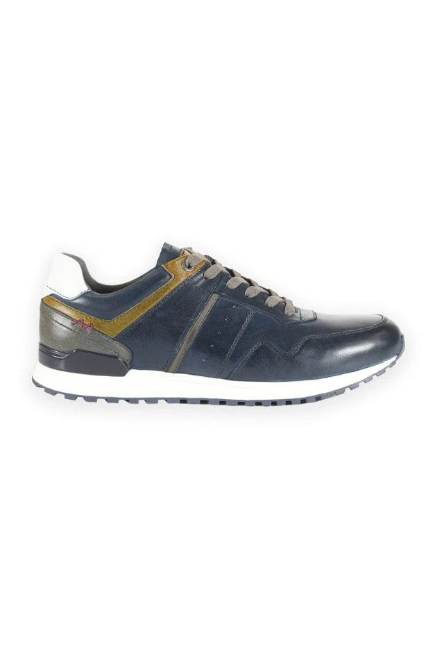 Brescia Leather Trainers - Navy