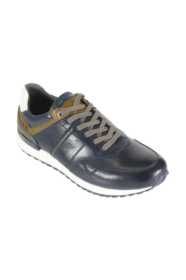 Brescia Leather Trainers - Navy - Image 2