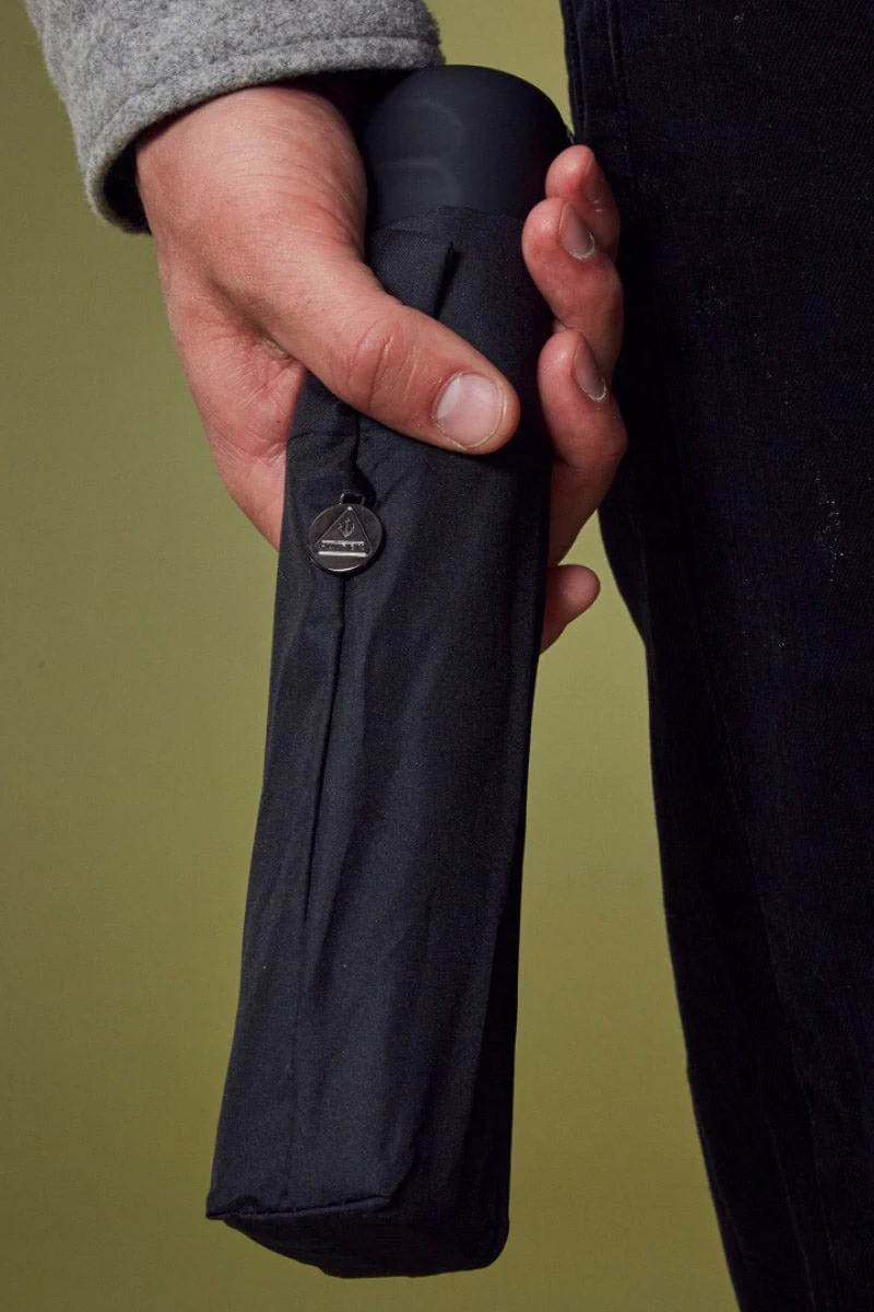 Stowaway 23 Wind Resistant Folding Umbrella - Black - Image 2