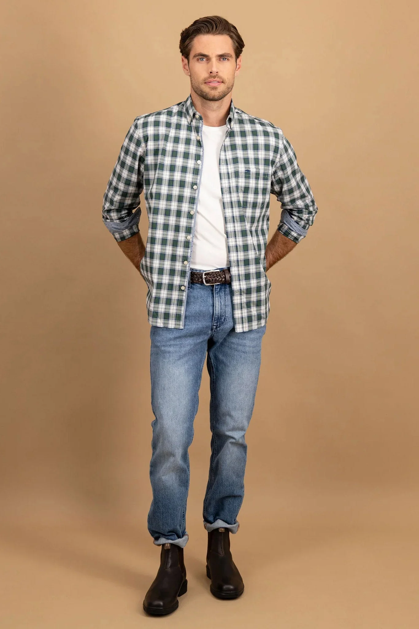 Button-Down Check Shirt - Dark Leaf - Image 2