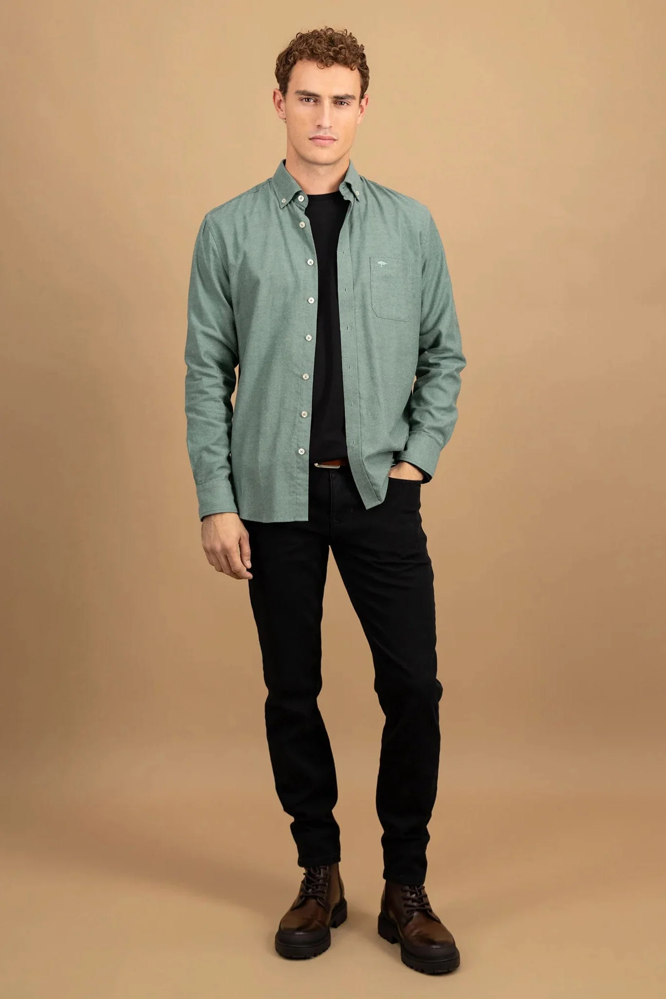 Button-Down Flannel Shirt - Dark Ivy - Image 2