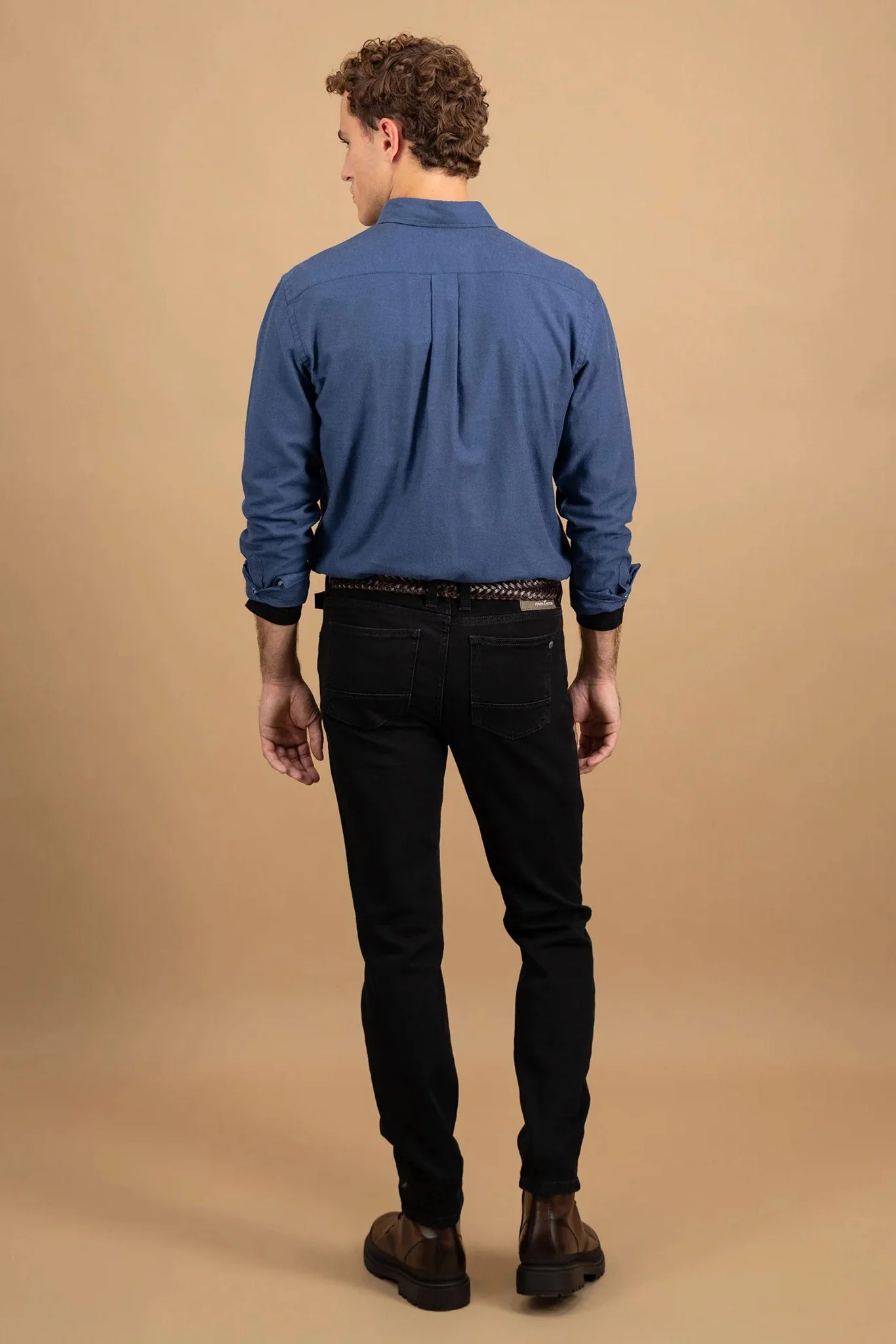 Button-Down Flannel Shirt - Navy - Image 3