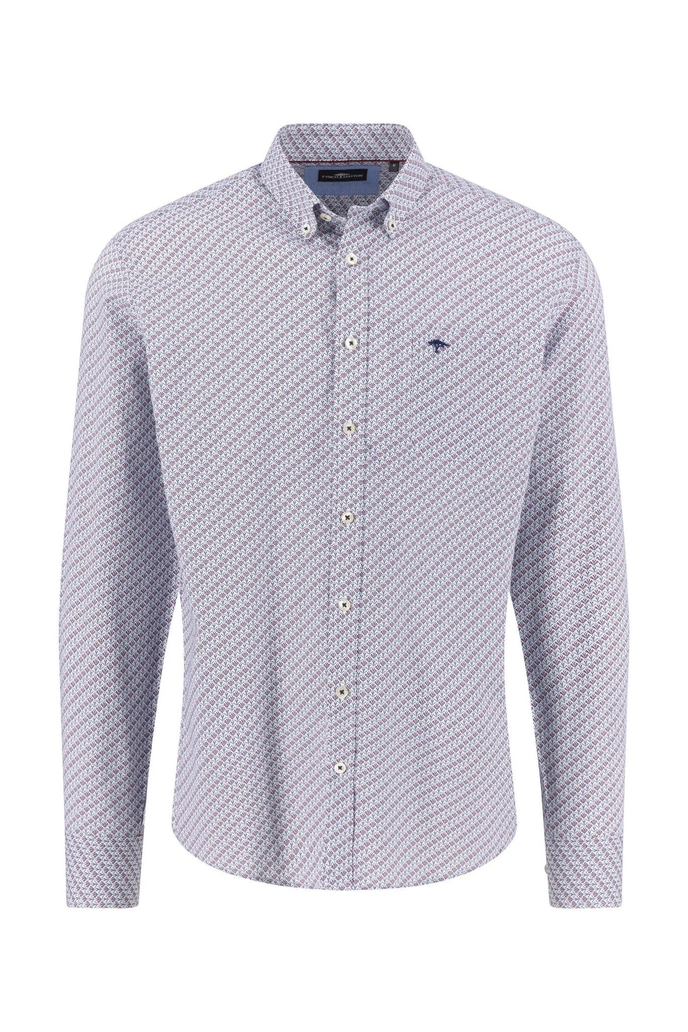 Button-Down Print Shirt - Deep Merlot