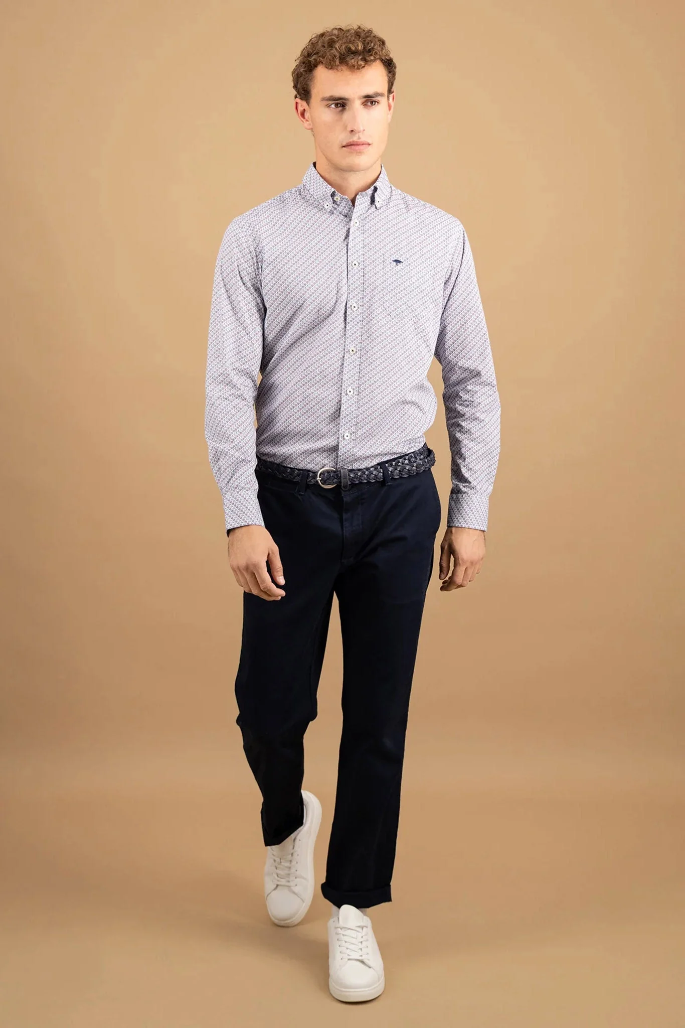 Button-Down Print Shirt - Deep Merlot - Image 5