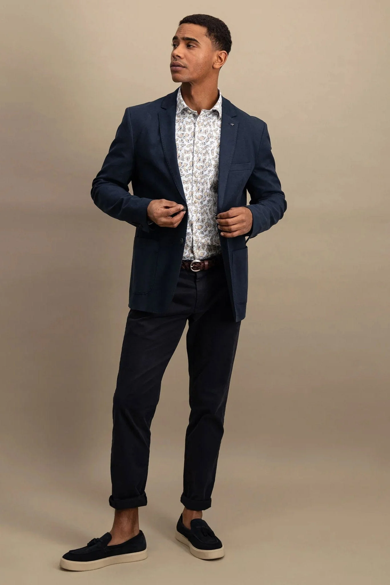 Cotton Twill Blazer - Dark Navy - Image 5