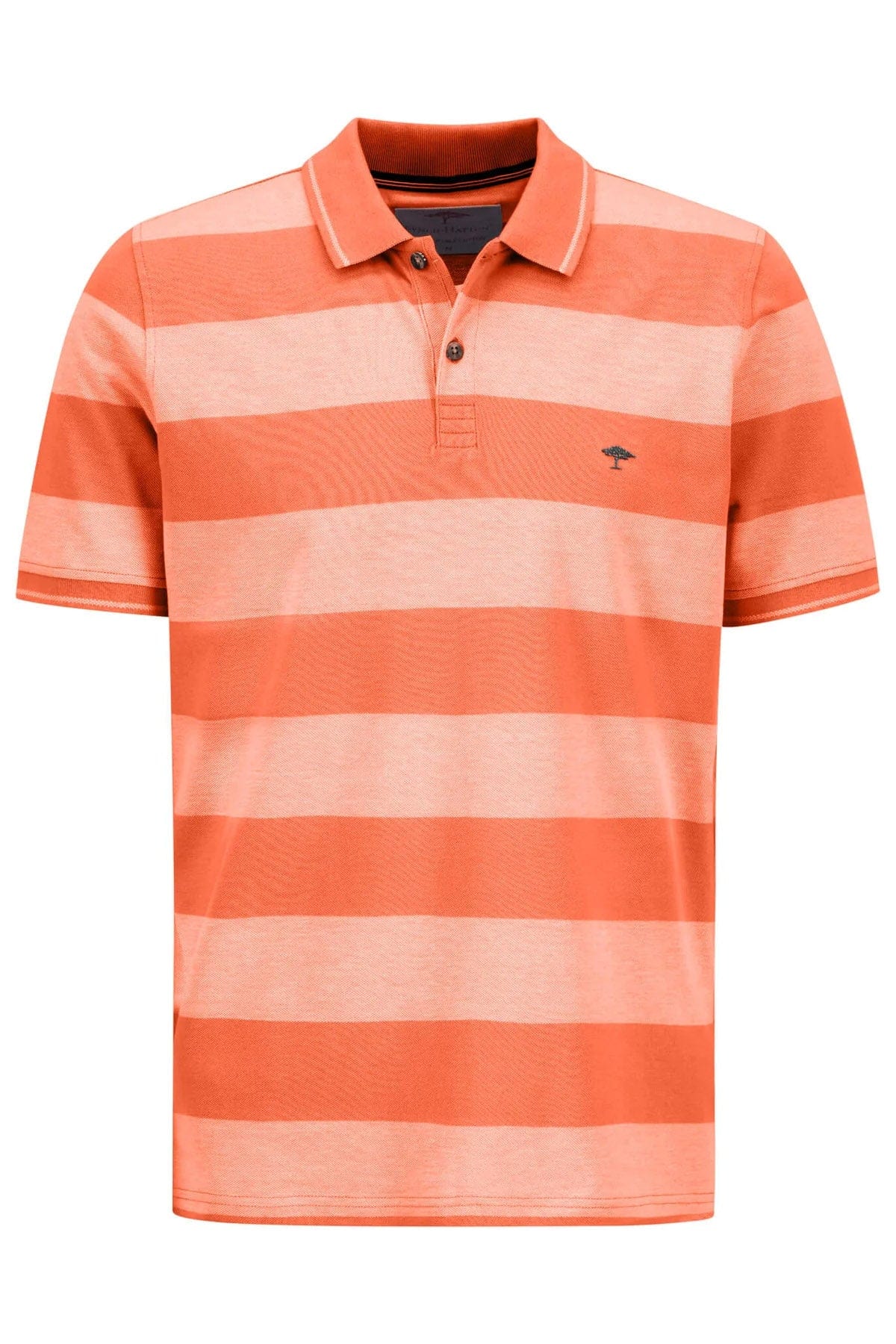 Two-Tone Stripe Polo - Tangerine