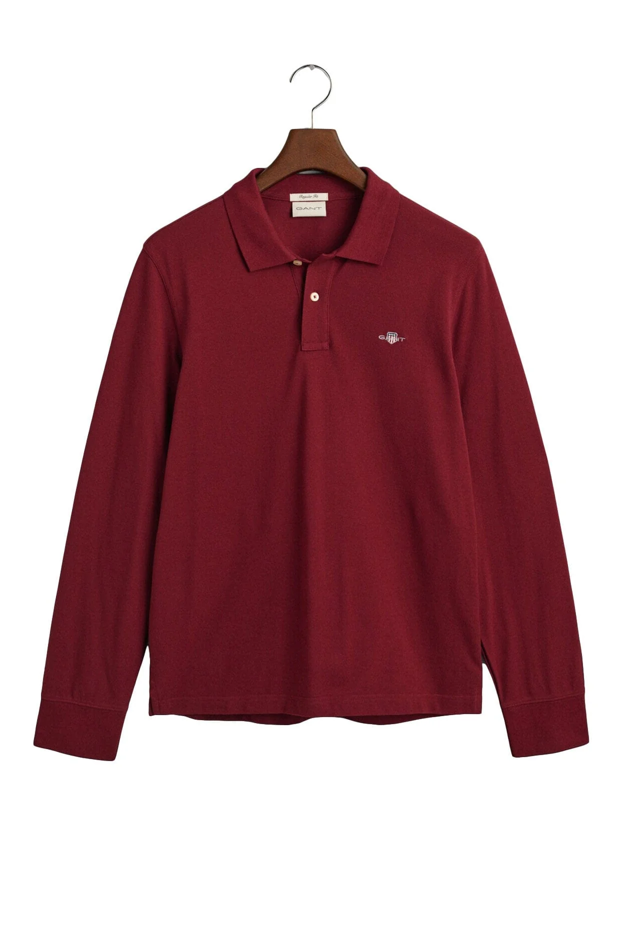 Regular Fit Long Sleeve Polo - Plumped Red