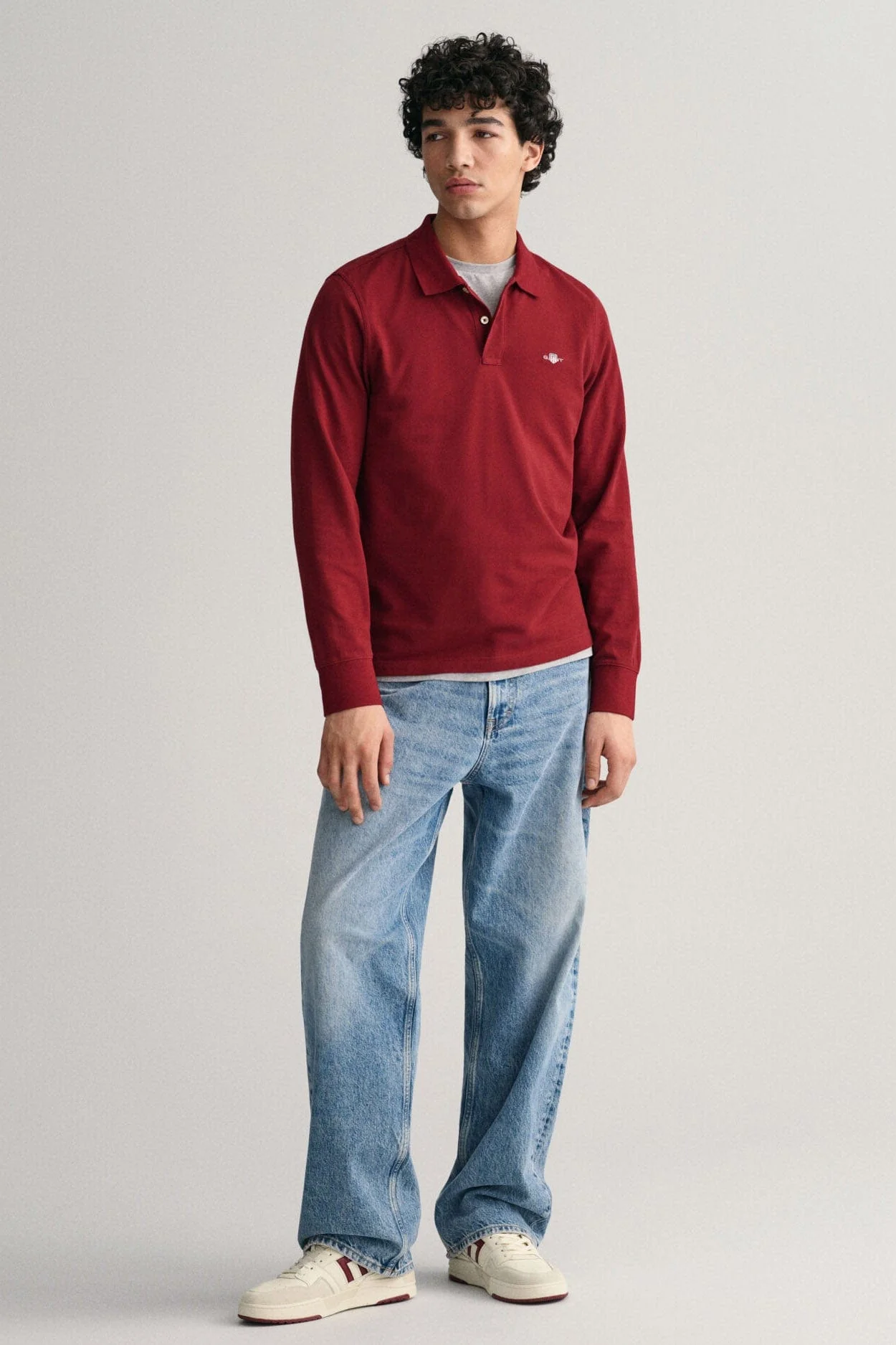 Regular Fit Long Sleeve Polo - Plumped Red - Image 5