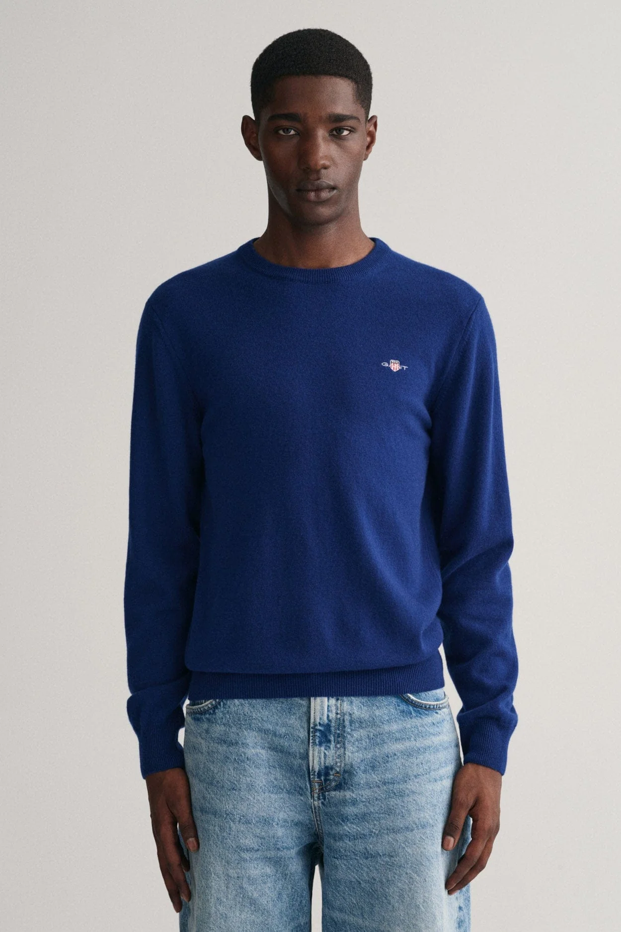 Superfine Lambswool Crew Neck - College Blue - Image 2