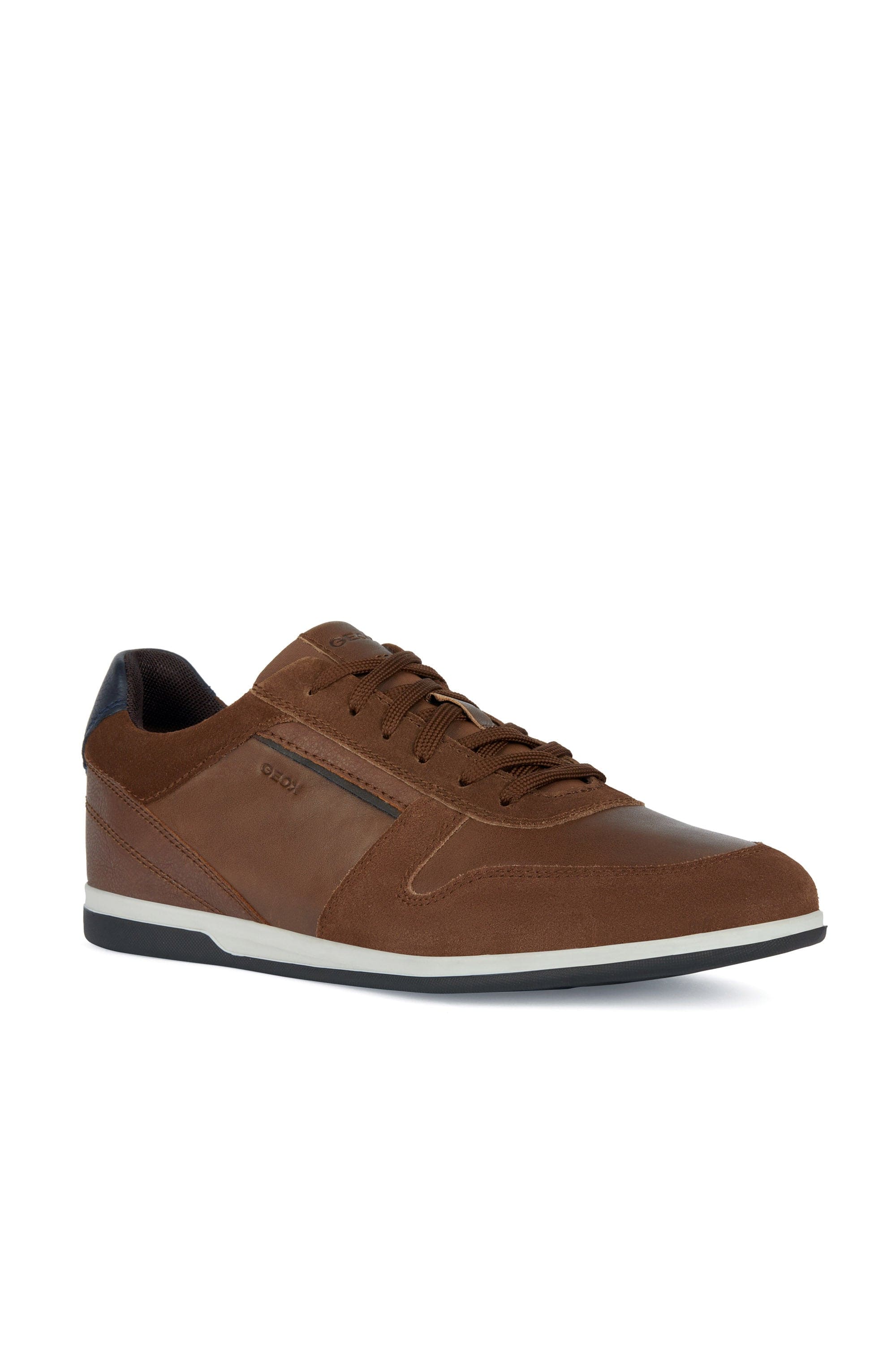 Mens Renan Suede & Waxed Leather Trainers - Brown Cotto - Image 2