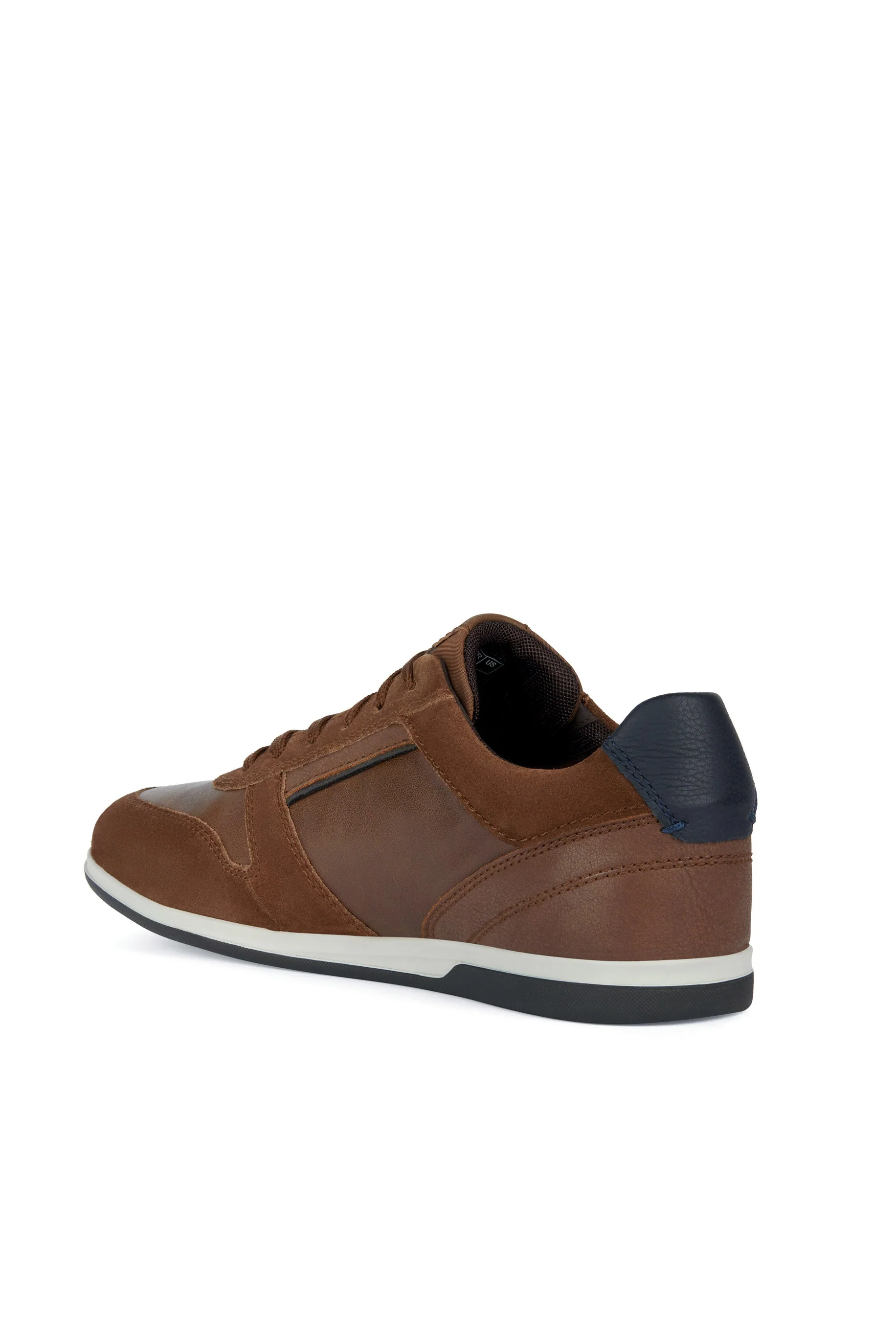 Mens Renan Suede & Waxed Leather Trainers - Brown Cotto - Image 3