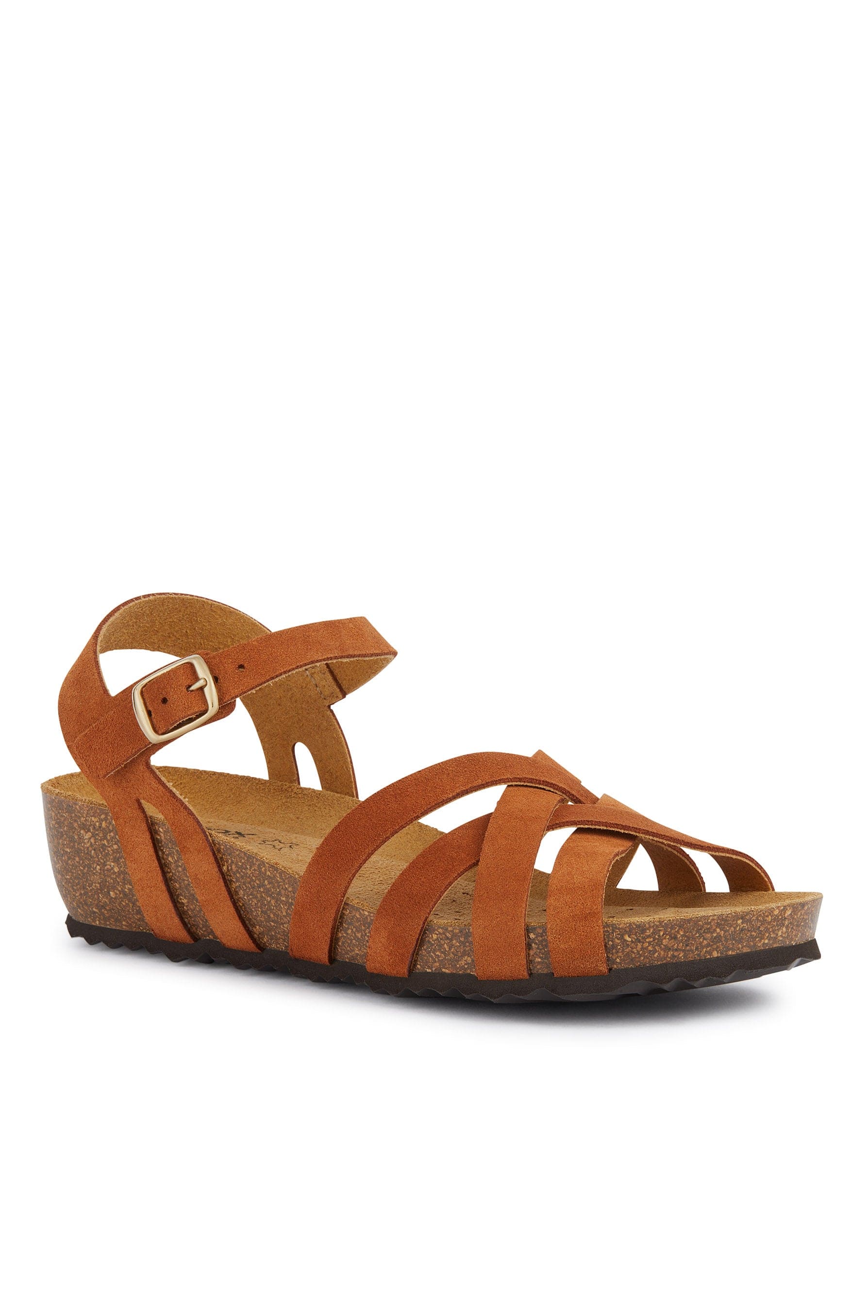 Sthellae Suede Leather Sandals - Cognac - Image 2