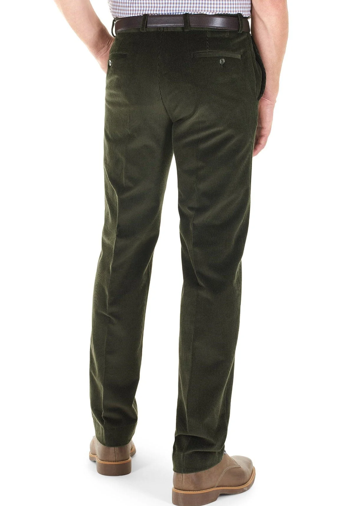 Verona Stretch Cord Trousers - Olive - Image 2