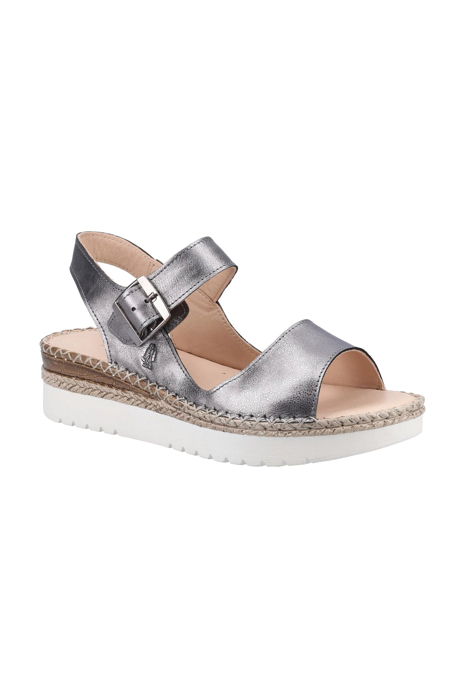 Stacey Leather Sandals - Pewter - Image 2