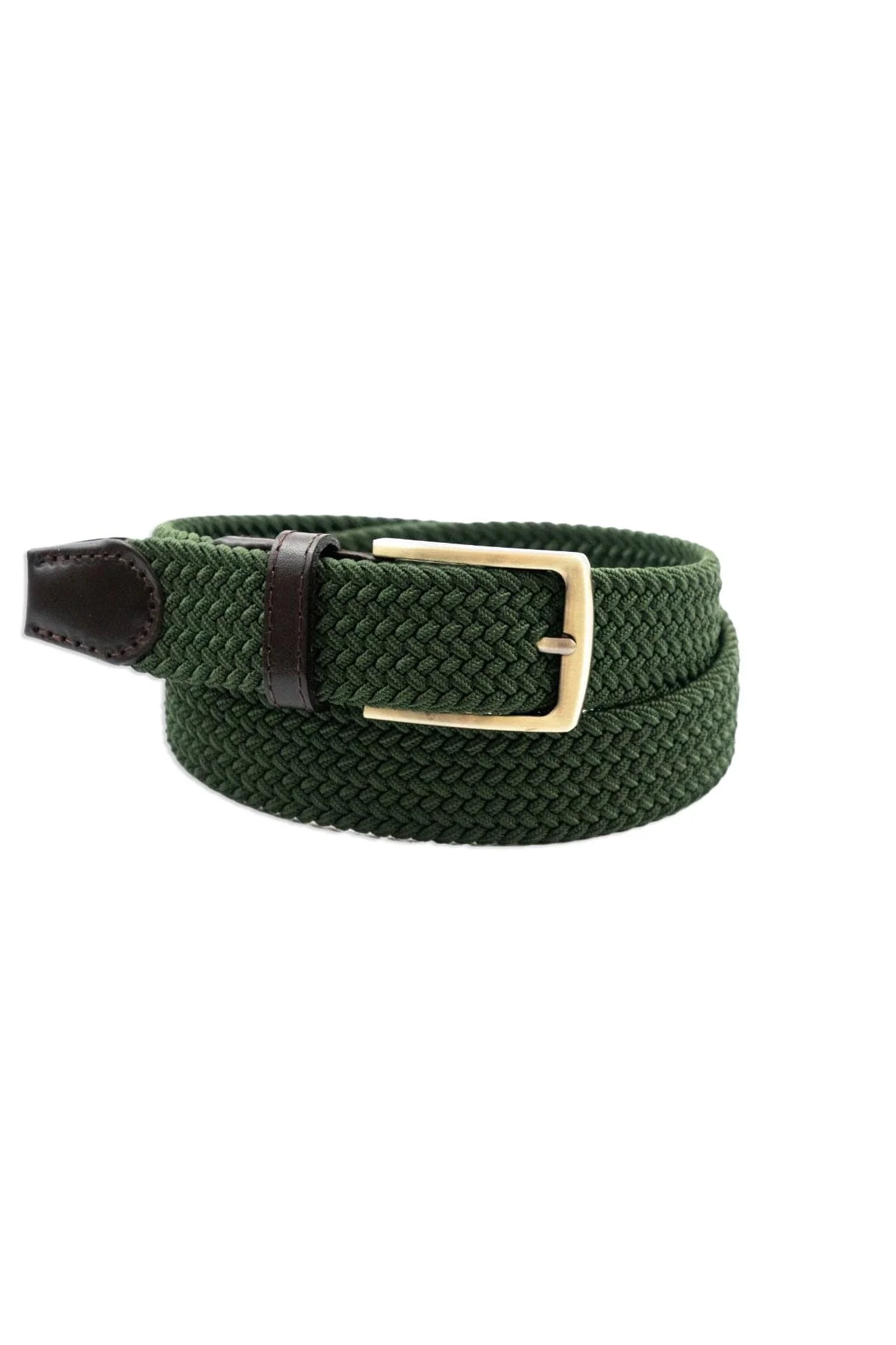 Woven Elasticated Belt - Khaki