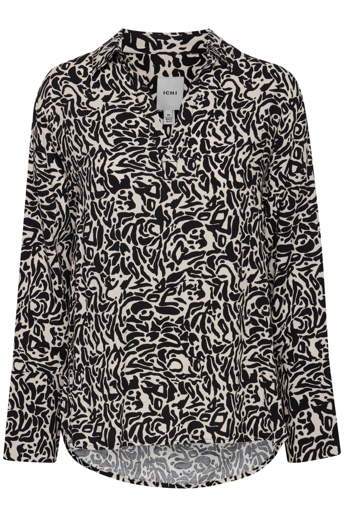 Vera Long Sleeve Woven Shirt - Black Leo