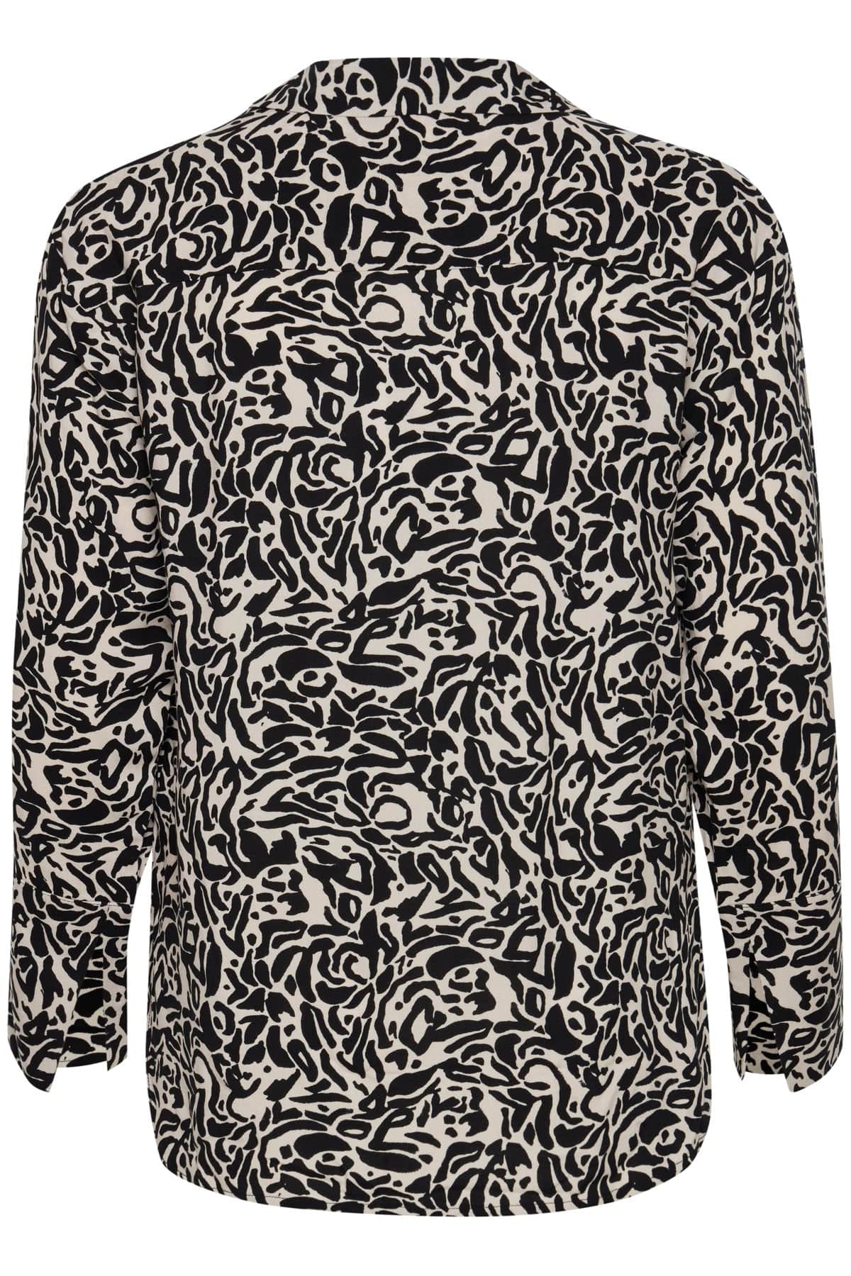 Vera Long Sleeve Woven Shirt - Black Leo - Image 2