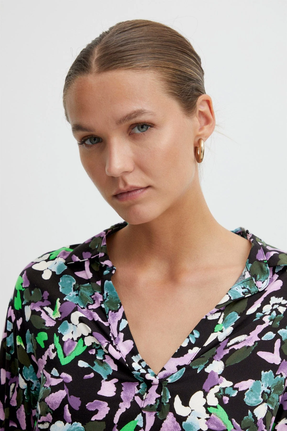 Vera Long Sleeve Woven Shirt - Multi Flower - Image 2