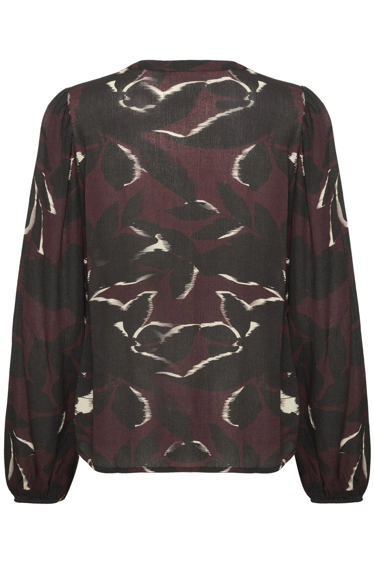 Beate Leaf Print Blouse - Windsor Wine/Black - Image 6