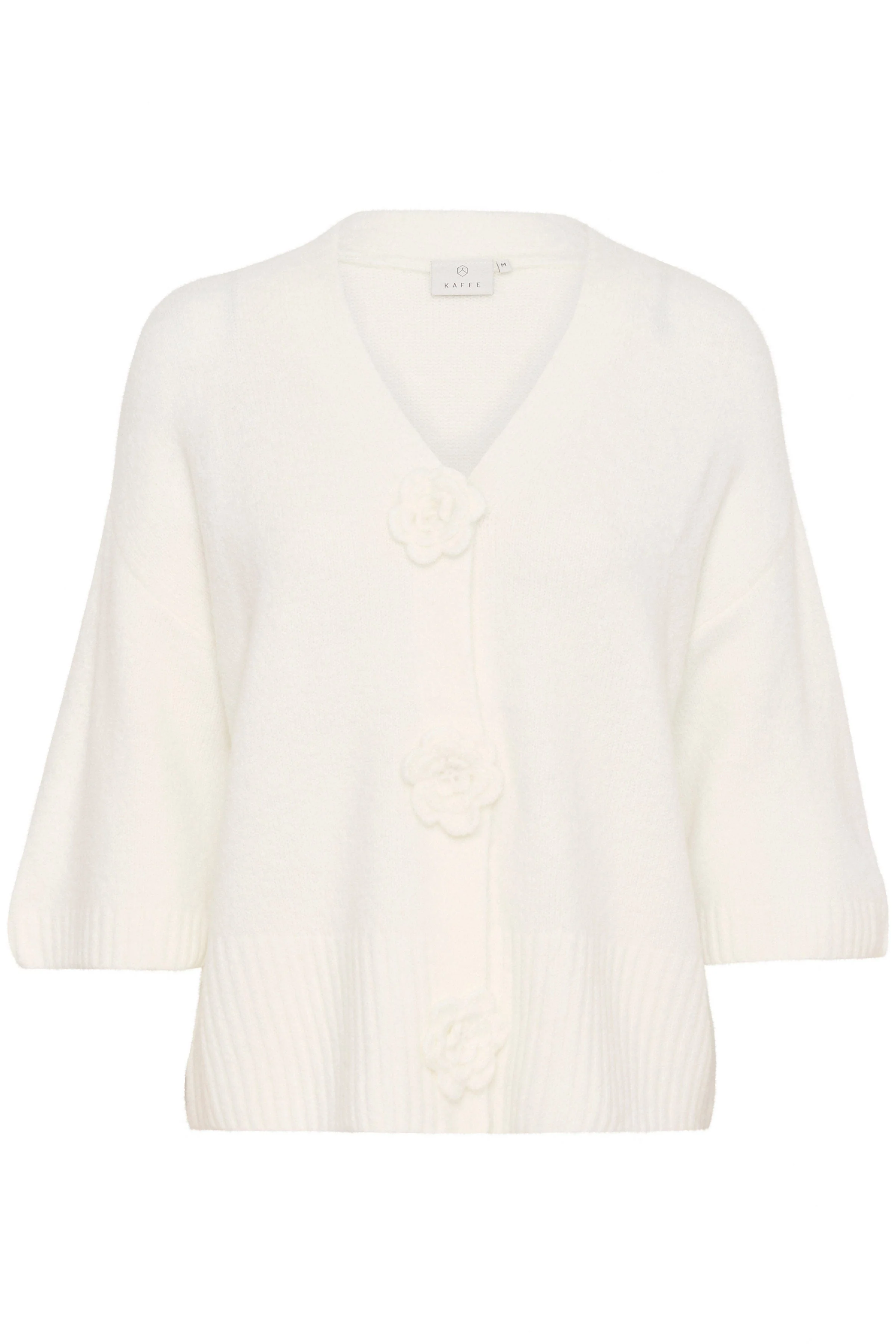 Rosie Flower Embellished Cardigan - Chalk
