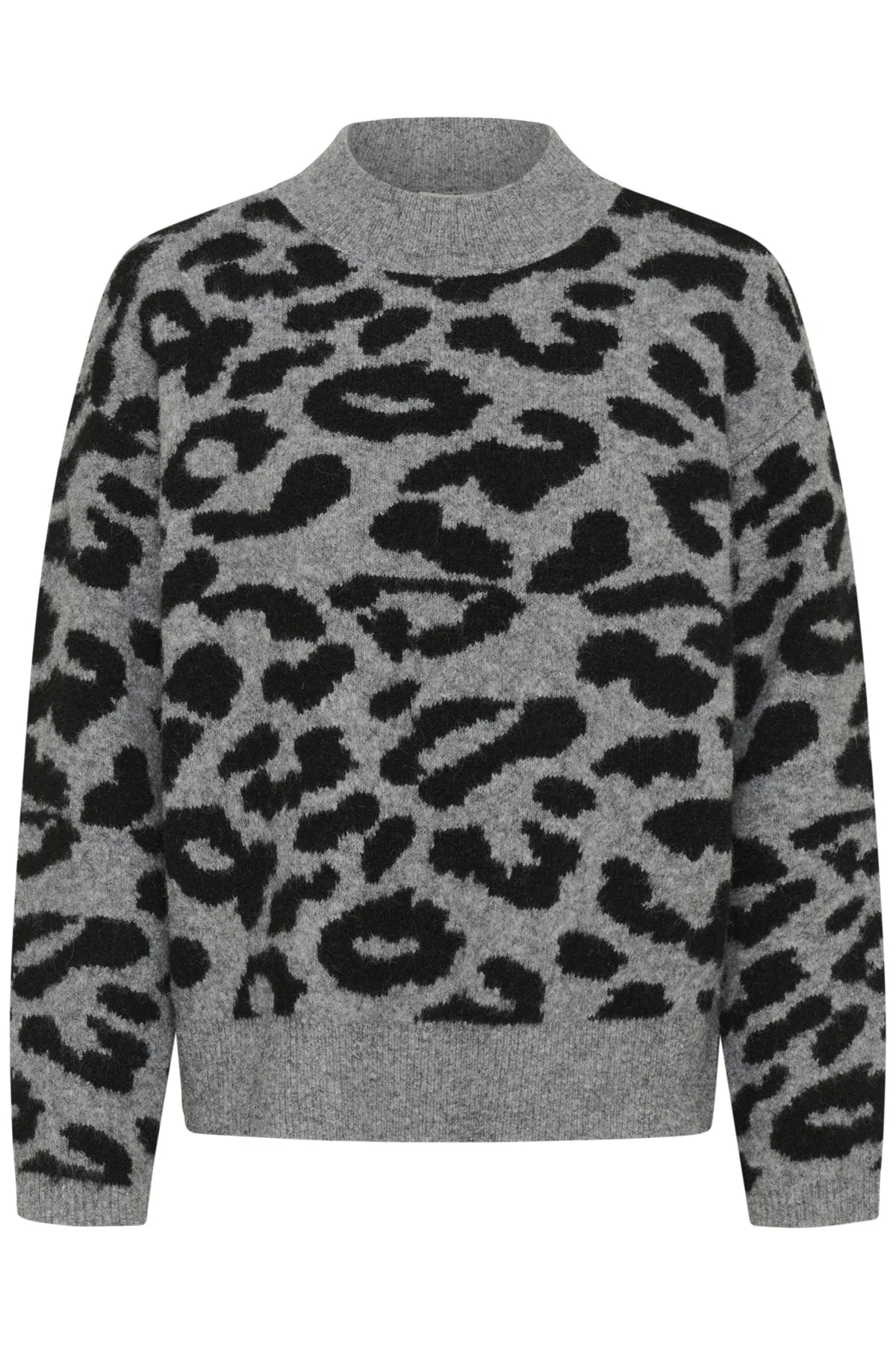 Sandra Jumper - Light Grey Melange/Black Leopard