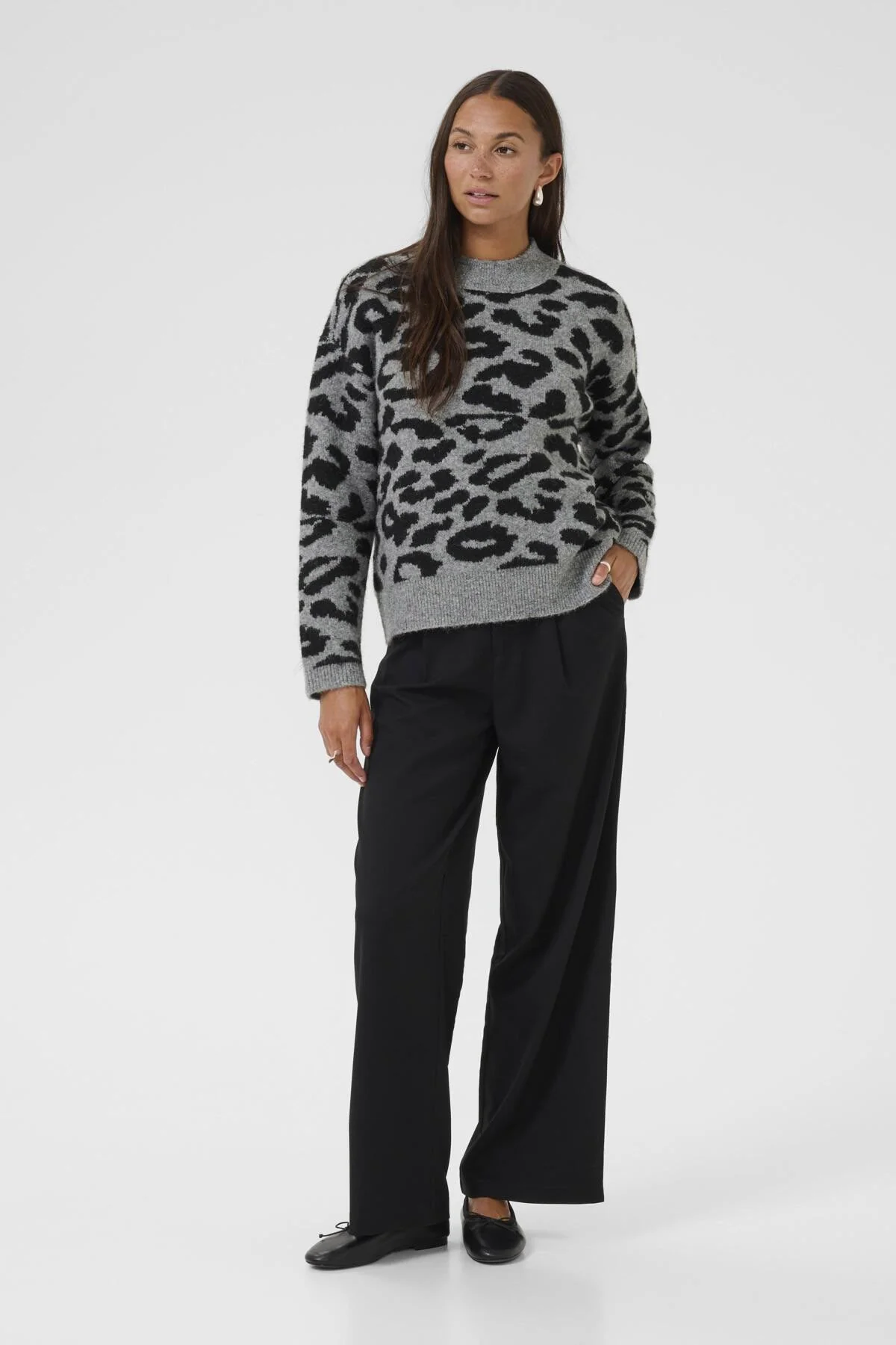 Sandra Jumper - Light Grey Melange/Black Leopard - Image 3