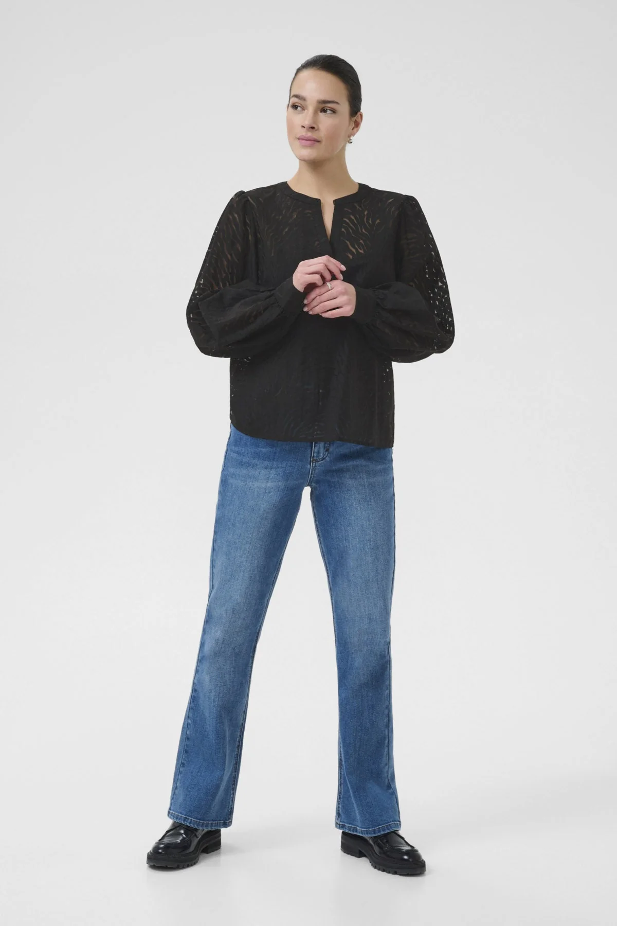 Vivian Printed Blouse - Black - Image 4