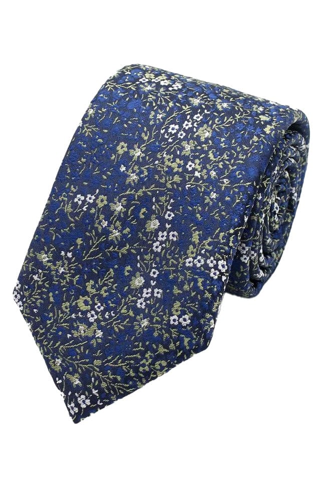Ditsy Floral Tie - Sage/Navy