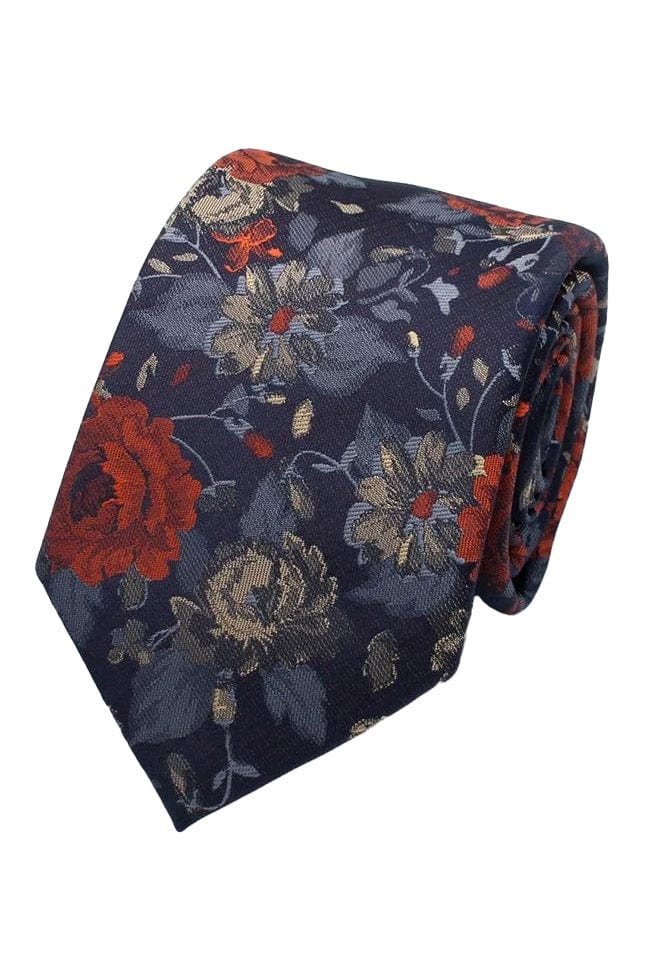 Floral Tie - Navy/Multi