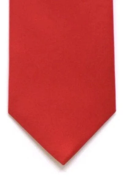 Plain Satin Tie - Red