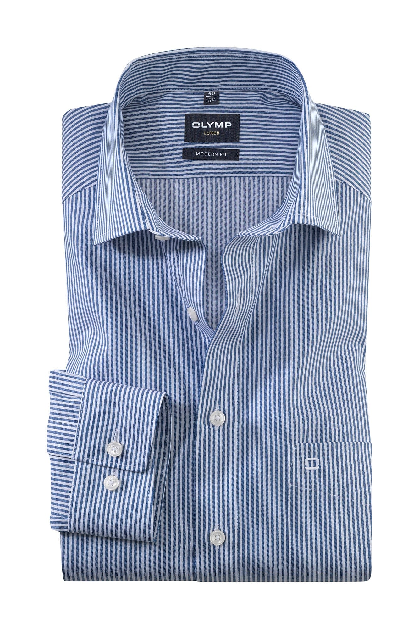 Luxor Modern Fit Stripe Shirt - Blue/White