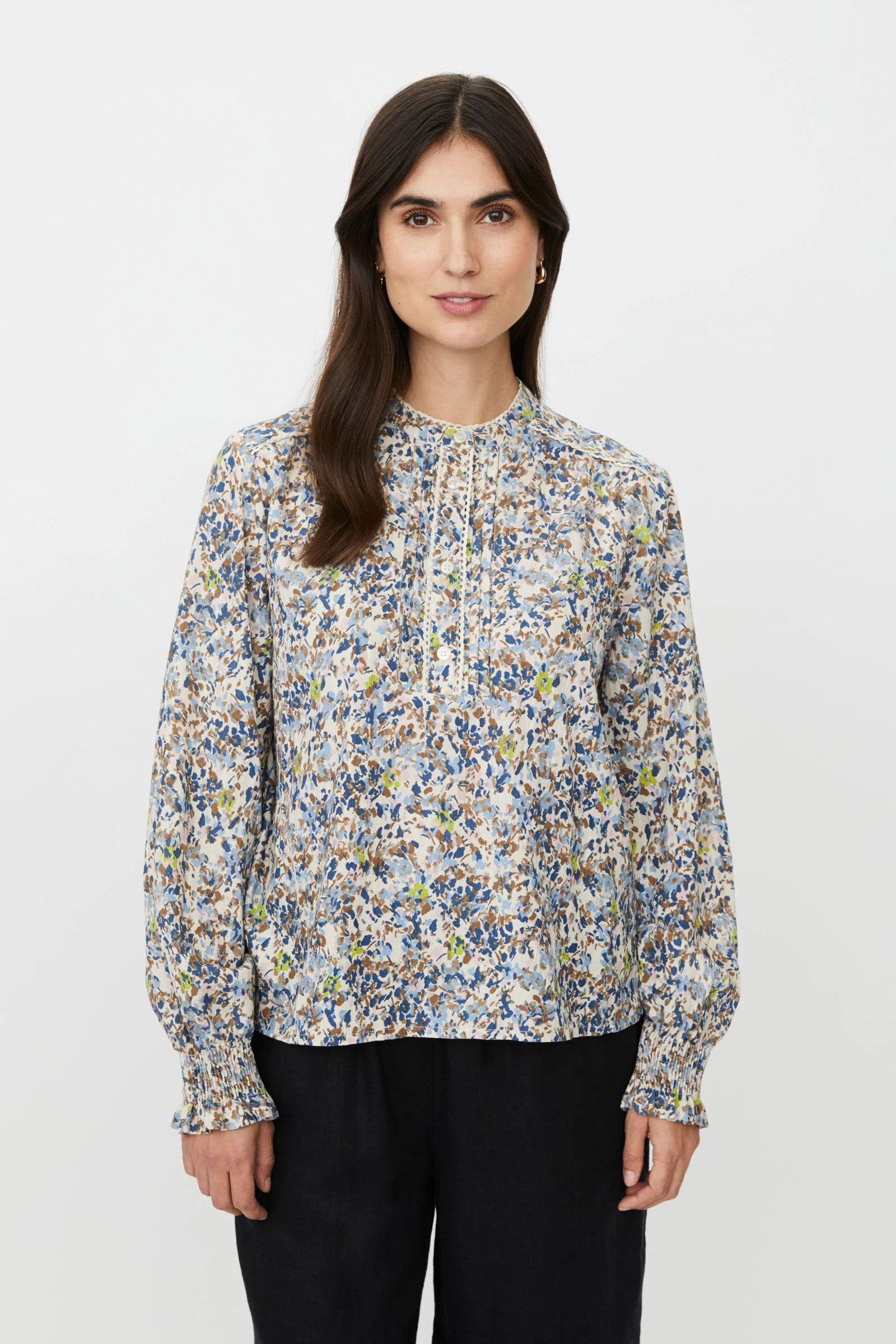 Dionelle Floral Detail Blouse - Placid Blue - Image 2